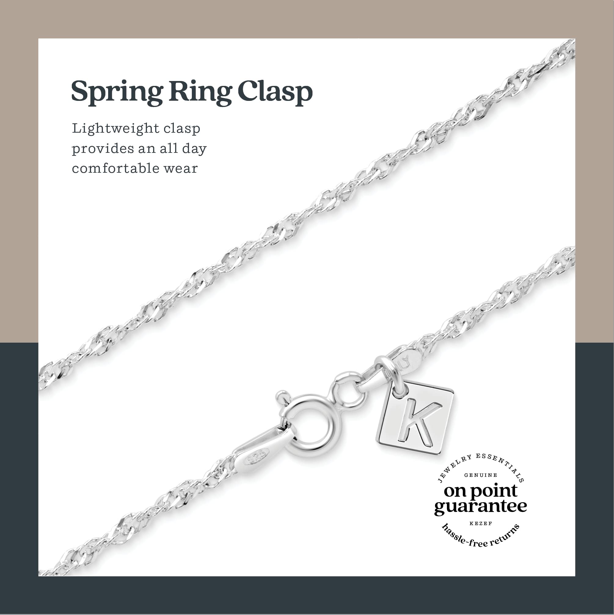 KEZEF Sterling Silver Twisted Curb Chain Bracelet & Anklet for Women - Premium Finish Rope Chain Jewelry - 7 to 11 Inch Adjustable - Elegant Gift for Birthday, Anniversary & Special Occasions