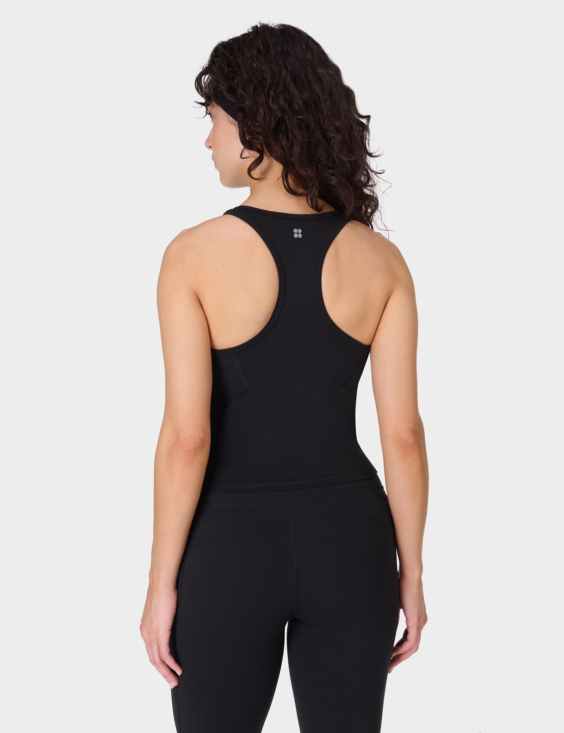 Power Medium Impact Crop Gym Tank - Black | High-Performance Workout Top for Women | Perfect for Yoga, Running & Fitness Training