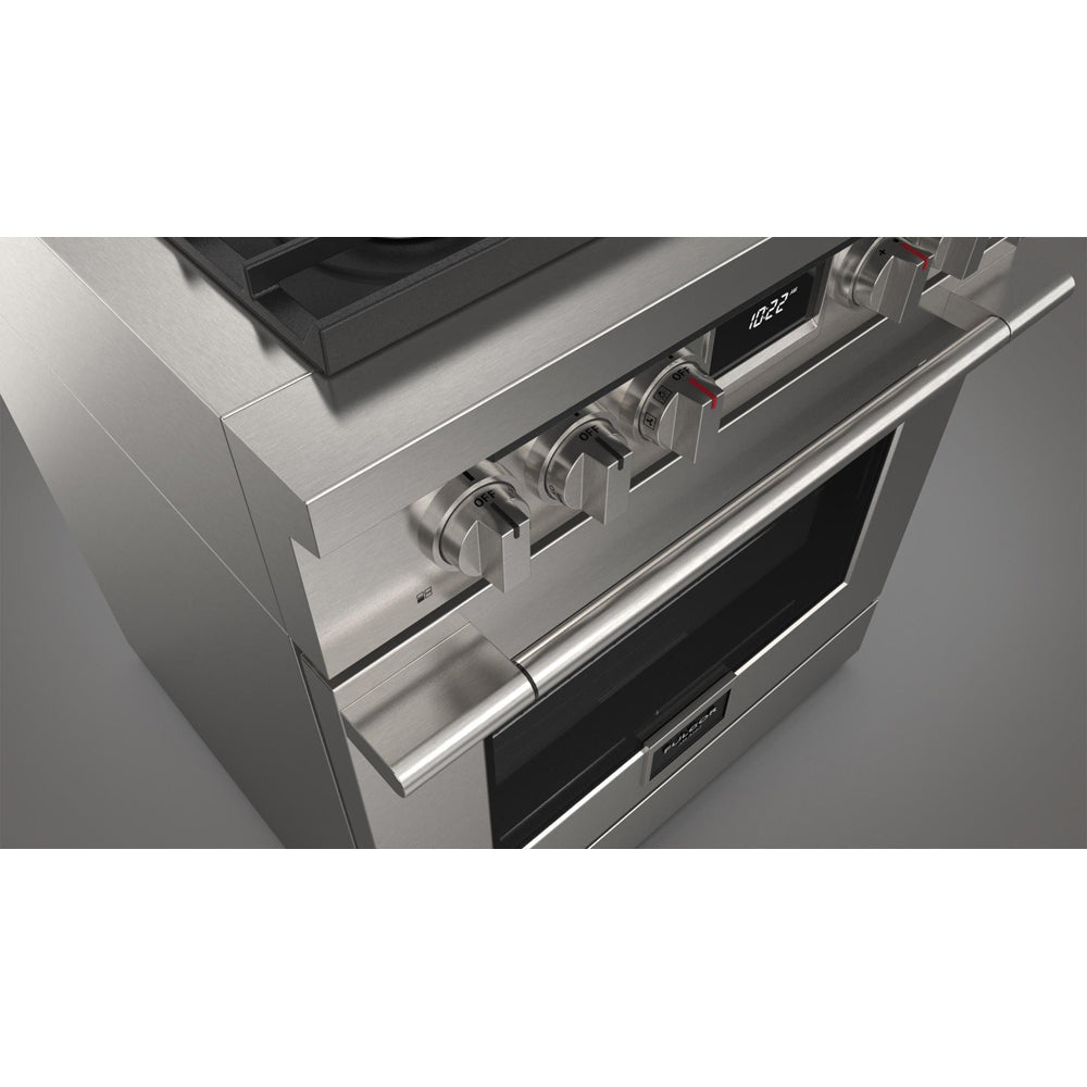 Fulgor Milano 30-inch 400 Series Accento Dual Fuel Range - Stainless Steel (F4PDF304S1) | Professional Gas & Electric Stove for Modern Kitchens