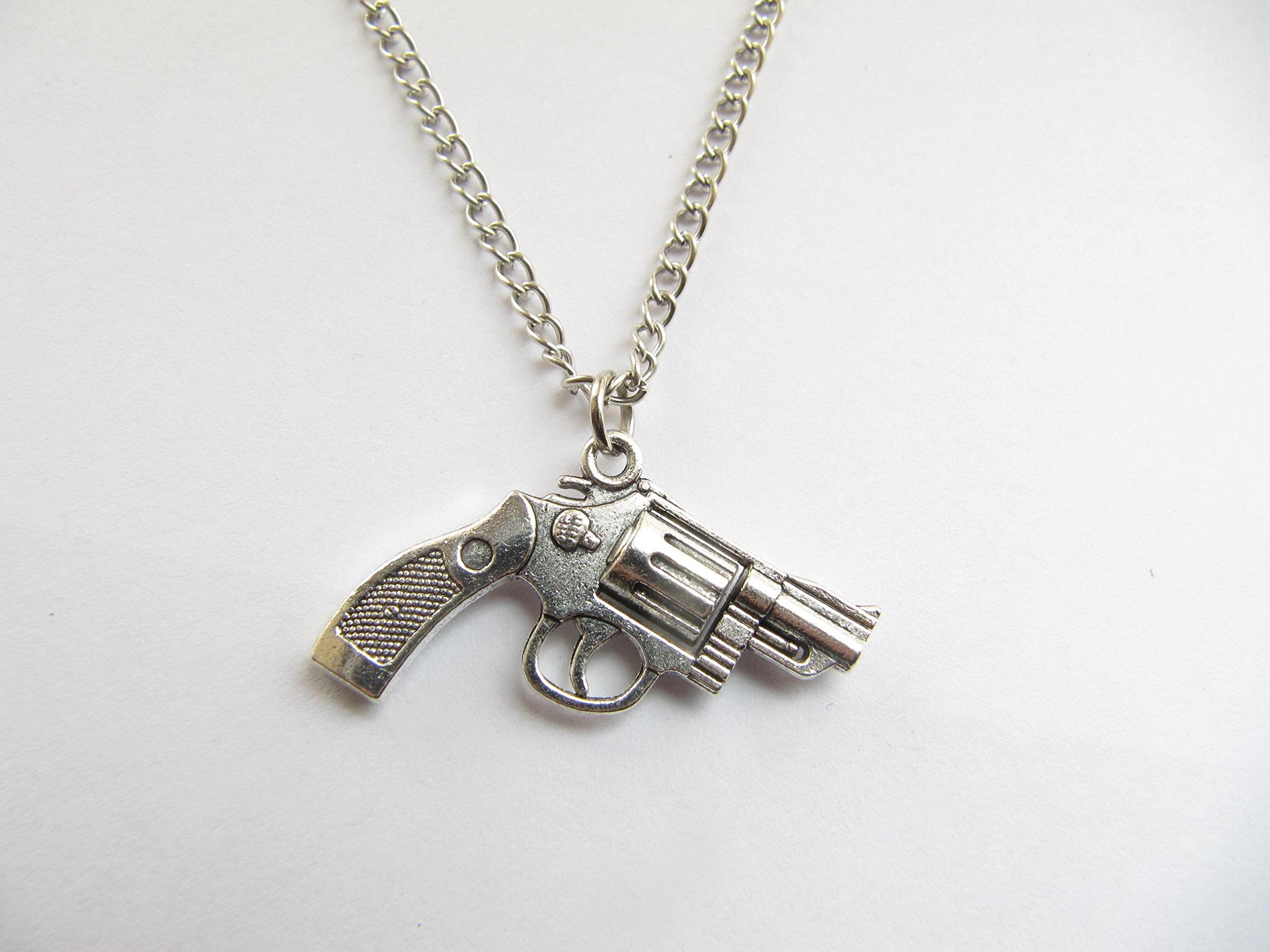 Personalized Gun Charm Necklace - Custom Initial Weapon Pendant for Men & Women | Unique Gun Jewelry for Military Enthusiasts & Gun Lovers