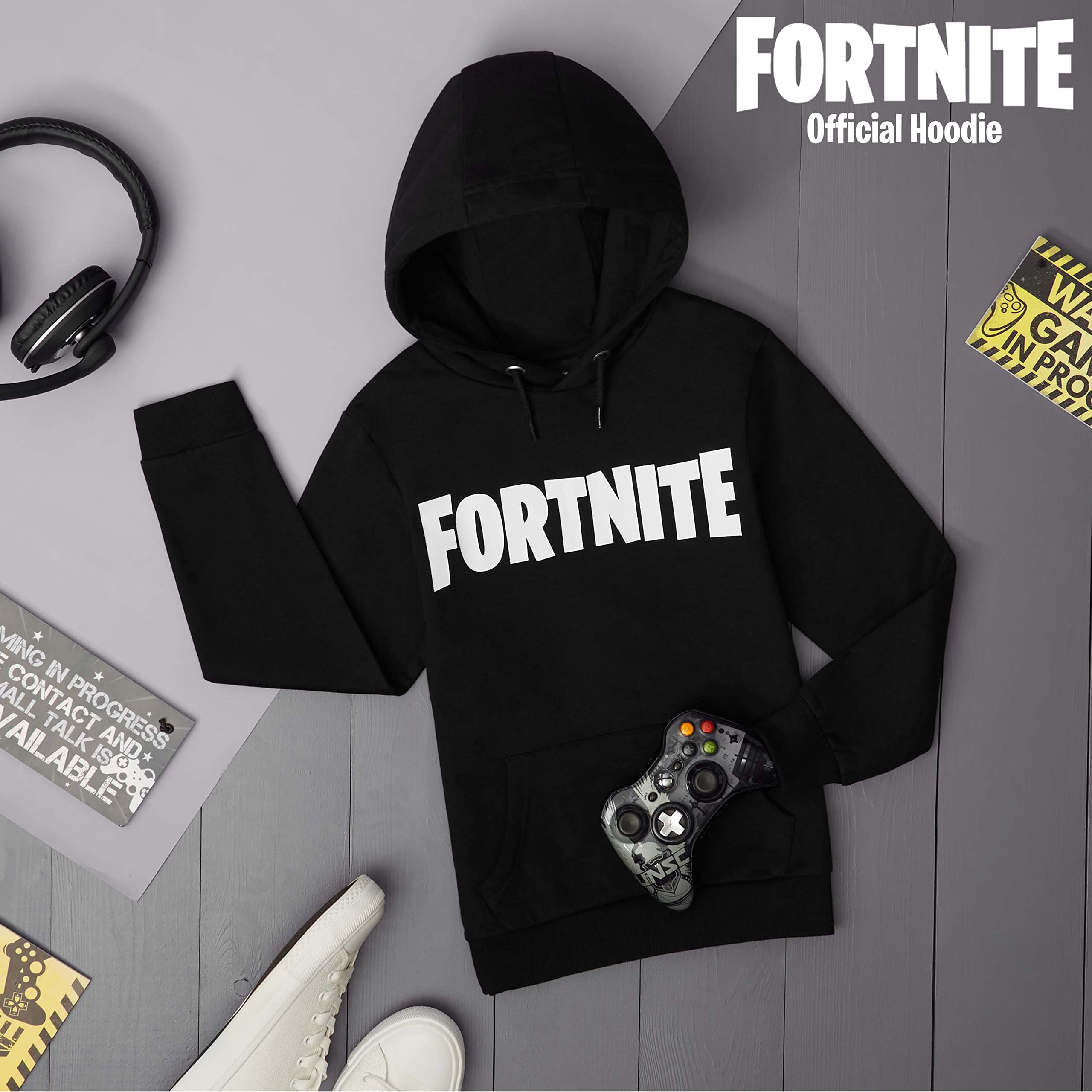 Official FORTNITE Hoodie for Boys & Kids - Gaming Jumper Sweatshirt | Perfect Gift for Gamers | Wear for Gaming Parties & School