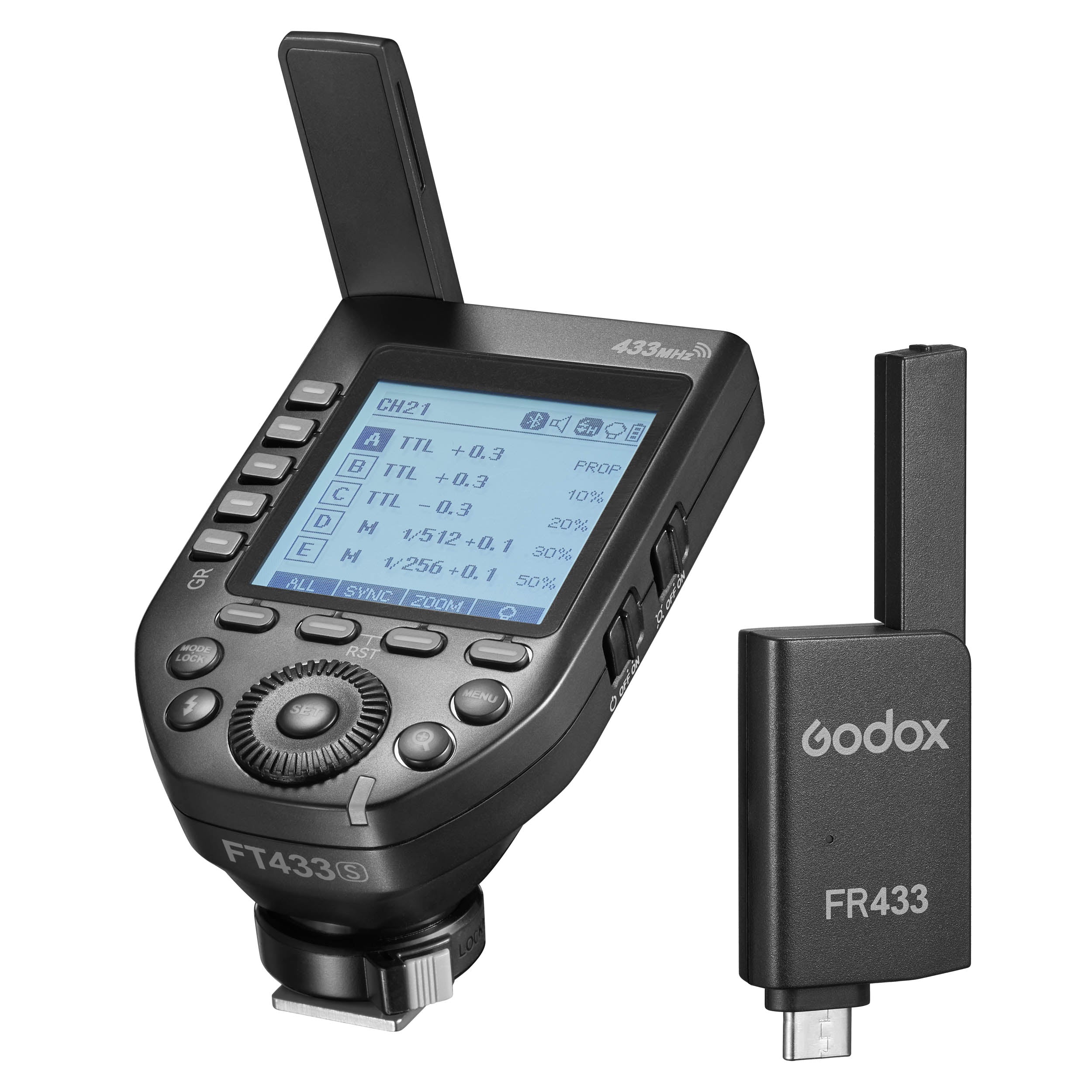 FT433 433MHz Wireless Flash Trigger & Receiver Set with App Control - Perfect for Studio Photography, Outdoor Shoots, and Remote Lighting Control