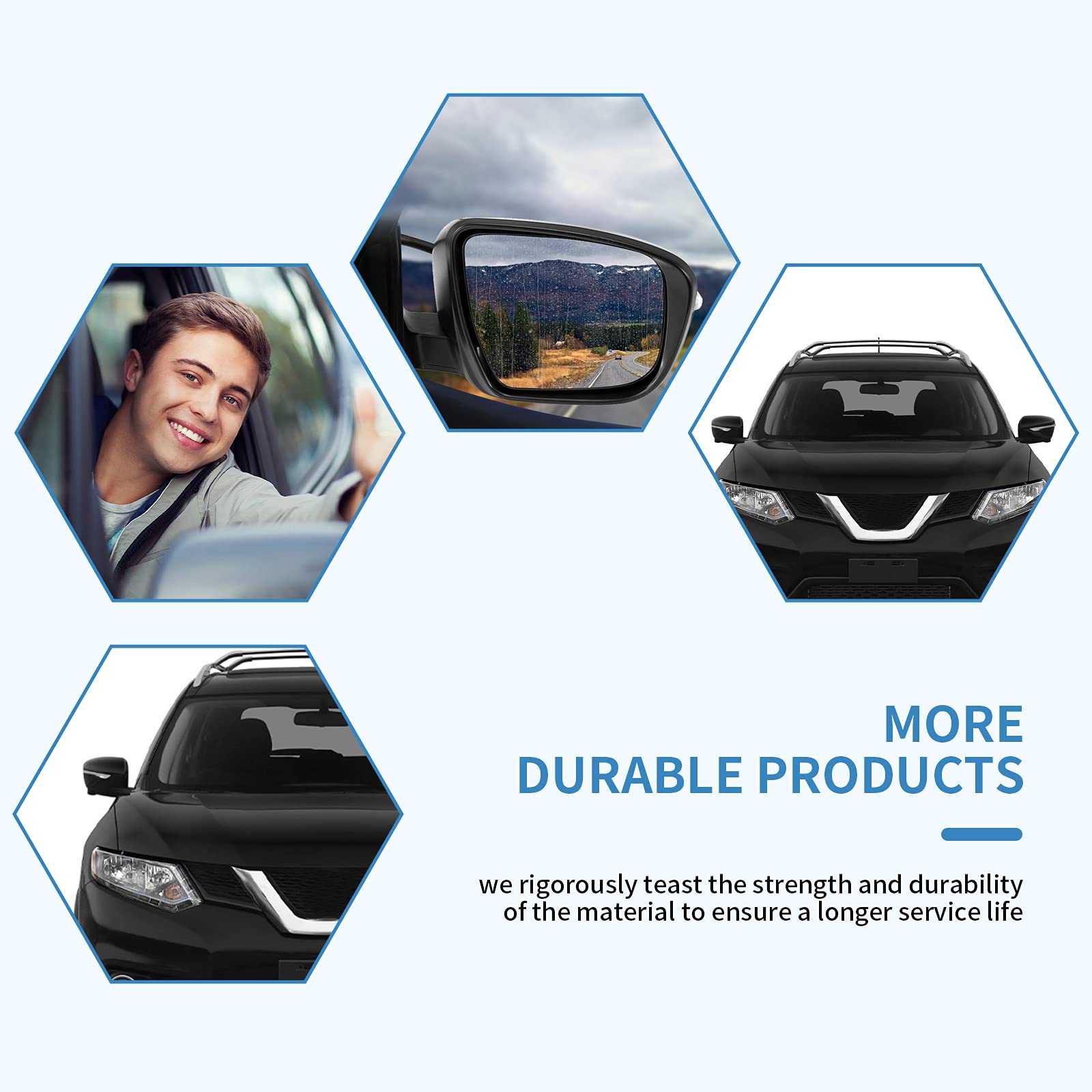 ECCPP Passenger Side Power Heated Mirror with LED Turn Signal & Camera - Right Side Replacement for Nissan Rogue 2014-2018 | Durable Auto Part for Safe Lane Changing & Parking Assistance