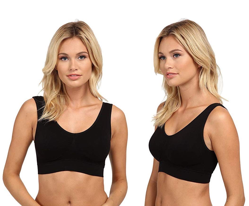 Marielle 4 Pack Seamless Wireless Bras for Women - Double Lined Comfort Sports Bralette (S-5XL) | Perfect for Yoga, Gym & Everyday Wear