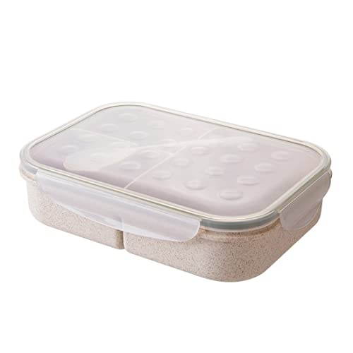 Eco-Friendly Microwave Safe Lunch Box - Portable Bento Box with Wheat Straw Lid | Reusable Food Storage Container for School, Office & Picnics | BPA-Free Meal Prep Container for Adults & Kids (3 Color Options)