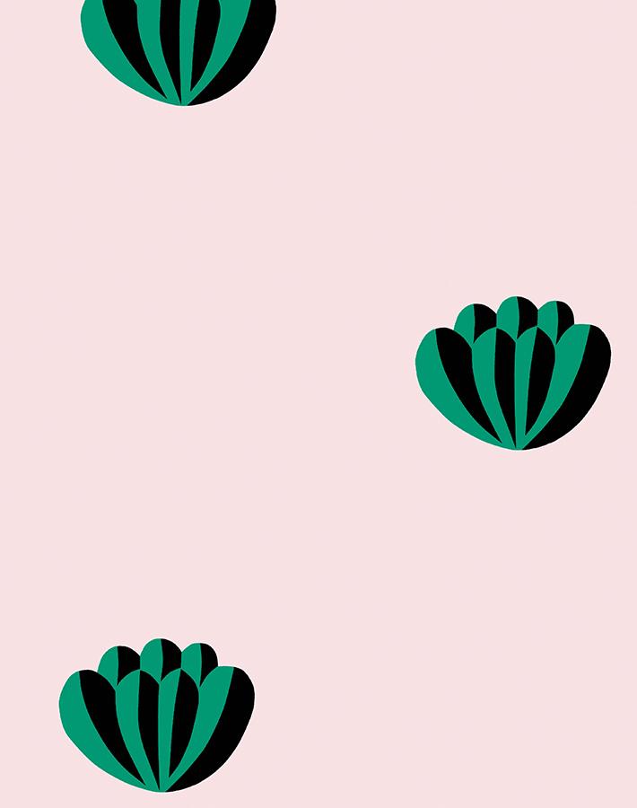 Clare V. 'Lotus' Wallpaper - Emerald Green & Shell Pattern | Premium Peel & Stick Wallpaper for Living Room, Bedroom, Nursery Decor