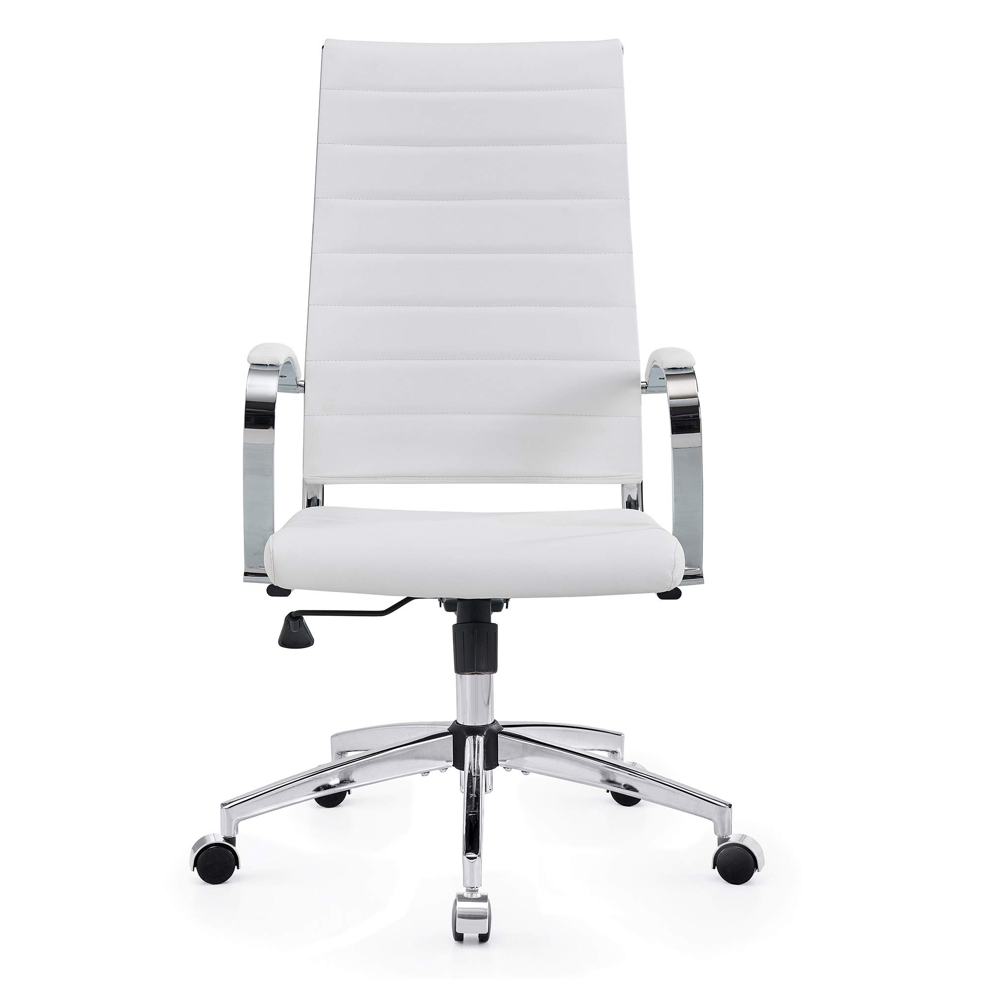 Premium Ergonomic Office Chair - High Back PU Leather Executive Desk Chair for Heavy People (320 lbs) - Modern Home & Office Workspace Comfort - White (4020-white)