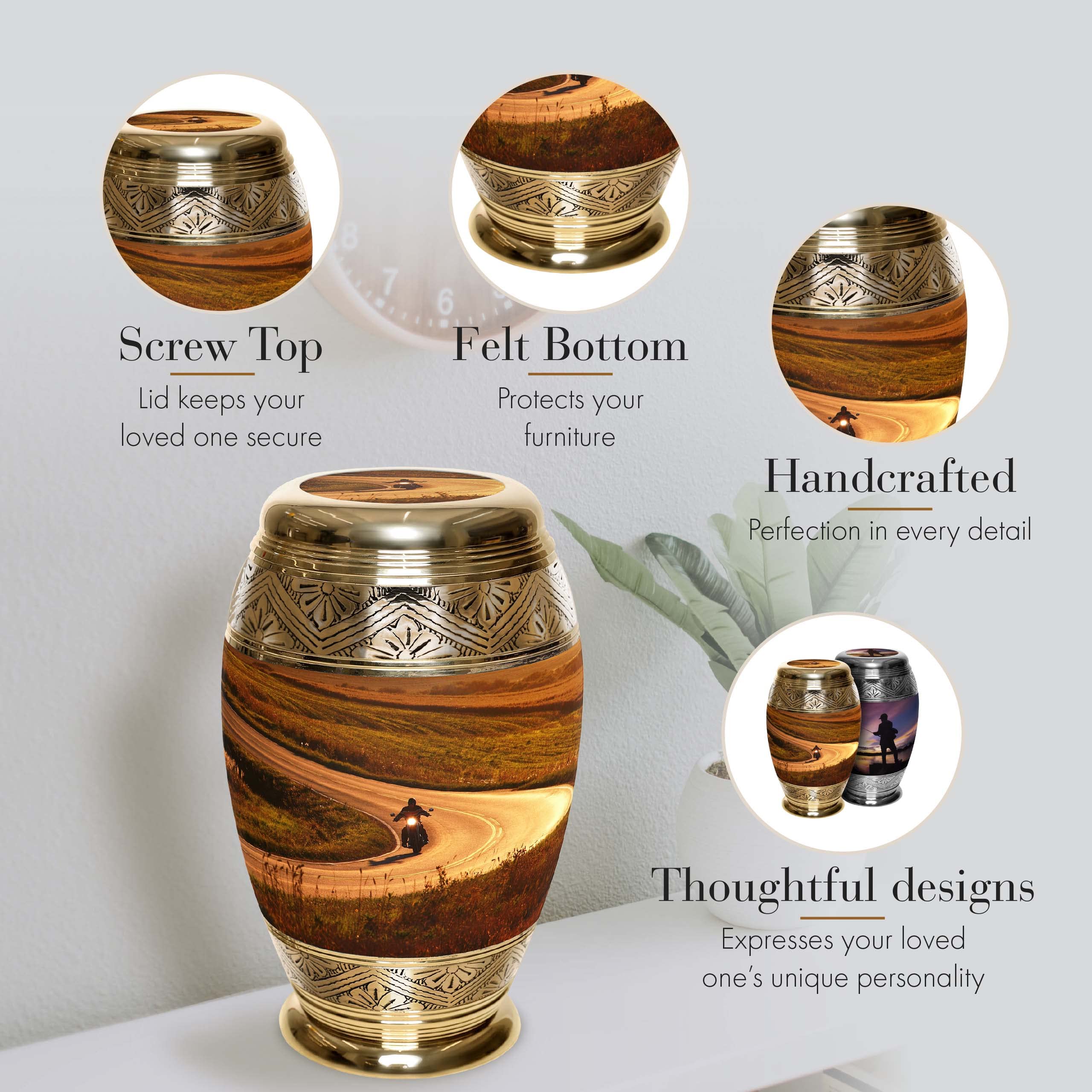 Extra Large Personalized Cremation Urn for Adult Male Ashes - Handcrafted Decorative Urn for Human Ashes - Perfect for Memorial Services, Home Display & Honoring Loved Ones