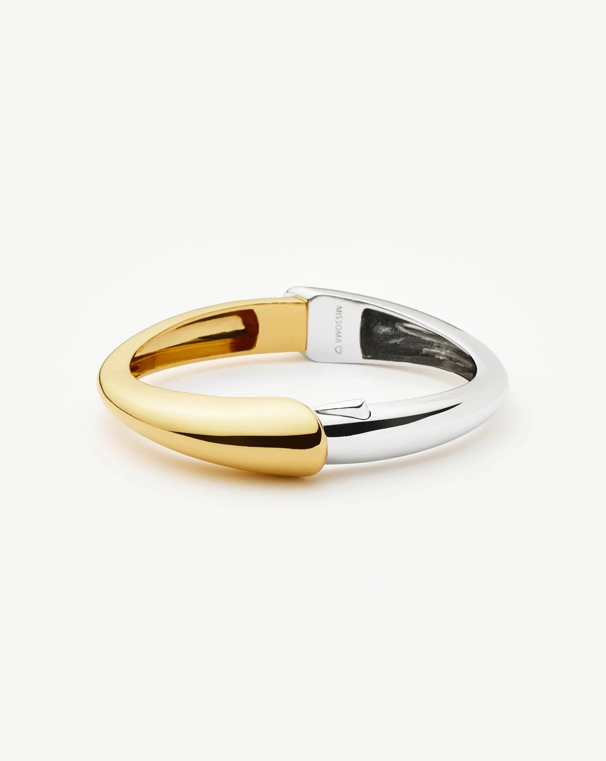 Elegant Sculptural Ridge Hinged Bangle Bracelet - Mixed Metal Jewelry for Women, Perfect for Parties, Weddings & Everyday Wear