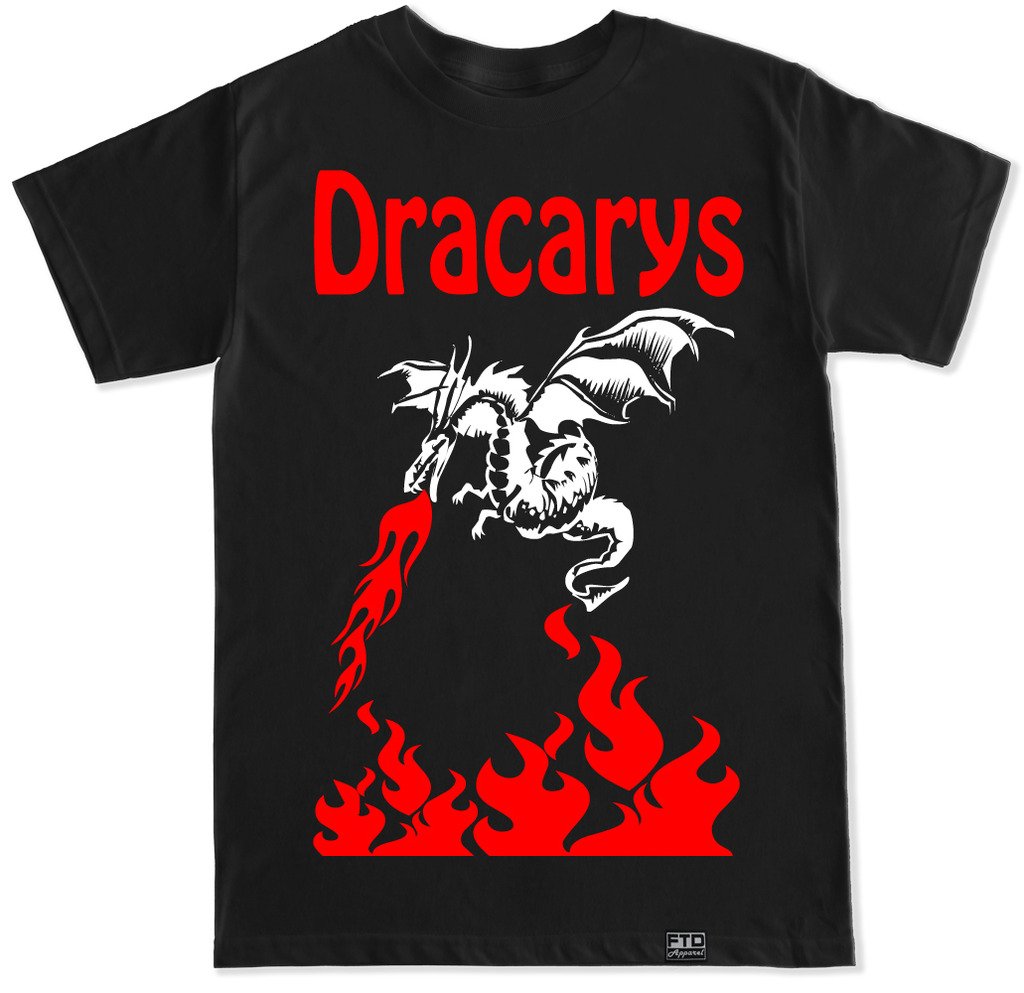 FTD Apparel Men's Dracarys Graphic T-Shirt - Cool Dragon Print Casual Tee for Everyday Wear, Gym, and Street Style