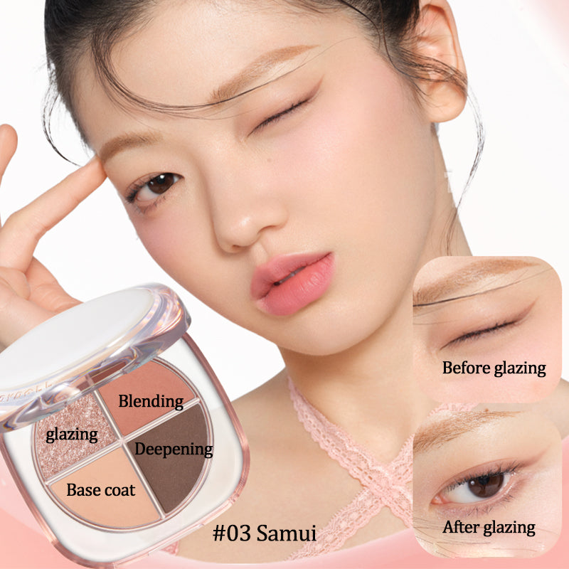 Judydoll Enamel 4-Color Eyeshadow Palette - Long Lasting, Highly Pigmented Makeup for Day & Night Looks - Perfect for Parties, Weddings & Everyday Wear