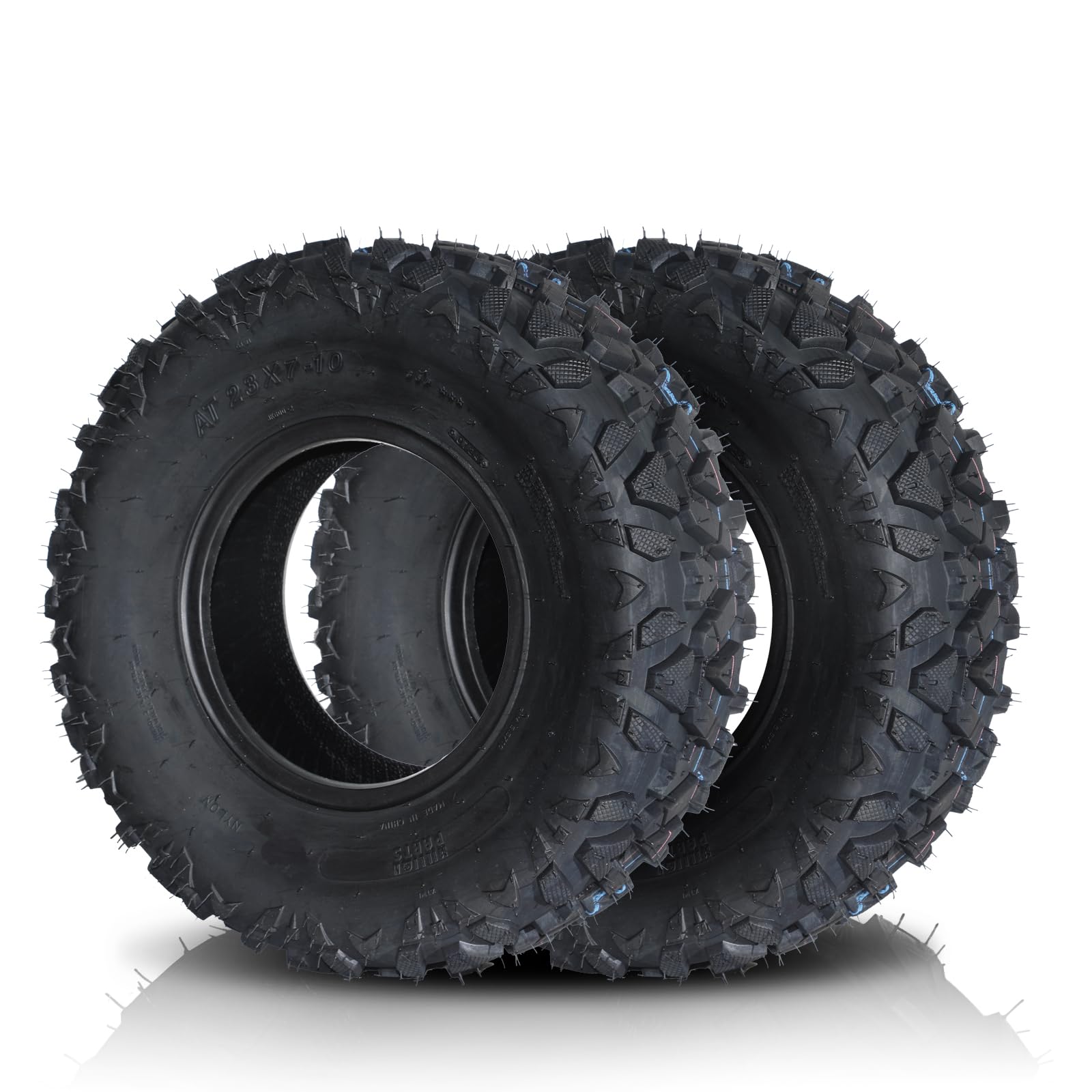 Motorhot Pair of 2 23x7-10 ATV/UTV All-Terrain Tires - 4-Ply Tubeless Tires for Off-Road, Mud, Sand & Trail Riding - Perfect for ATV, UTV, Quad & Side-by-Side Vehicles