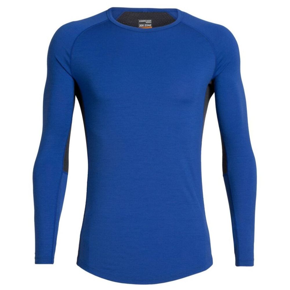 Icebreaker Men's 200 Zone Merino Wool Thermal Base Layer Top - Midnight Navy | Warm Winter Underwear for Hiking, Skiing & Outdoor Activities