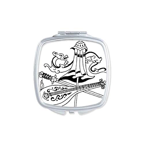 DIYthinker Chinese Dragon Umbrella Sword Design Portable Compact Pocket Mirror - Double Sided Glass Makeup Mirror for Cosmetics, Travel & Gift Giving