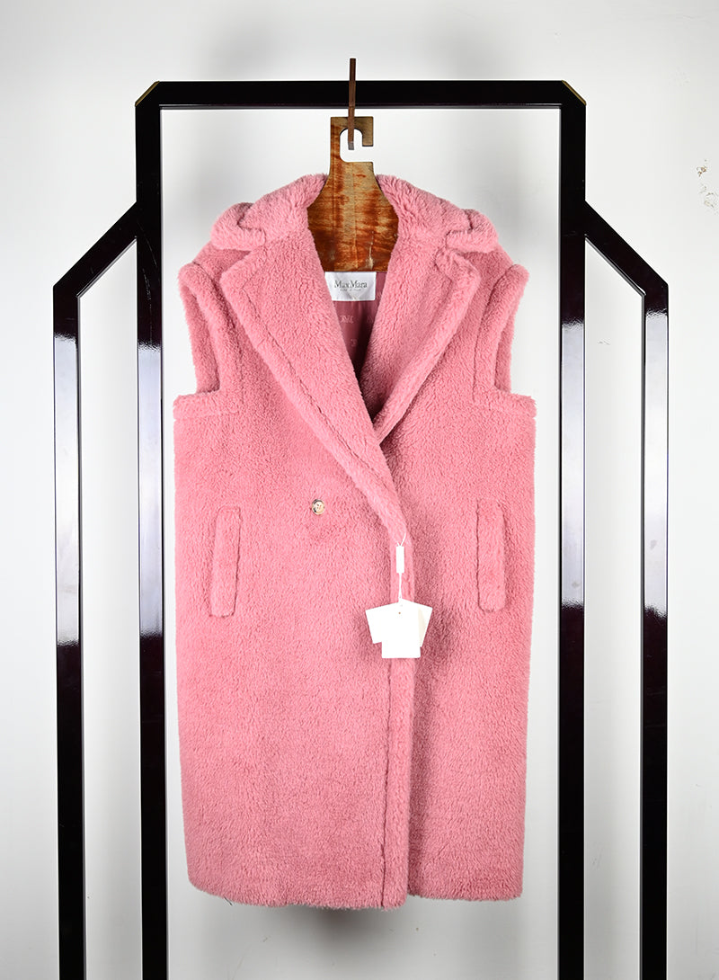Max Mara Teddy Vest in Pink - Size XS | Women's Fashion Outerwear for Fall & Winter Layering