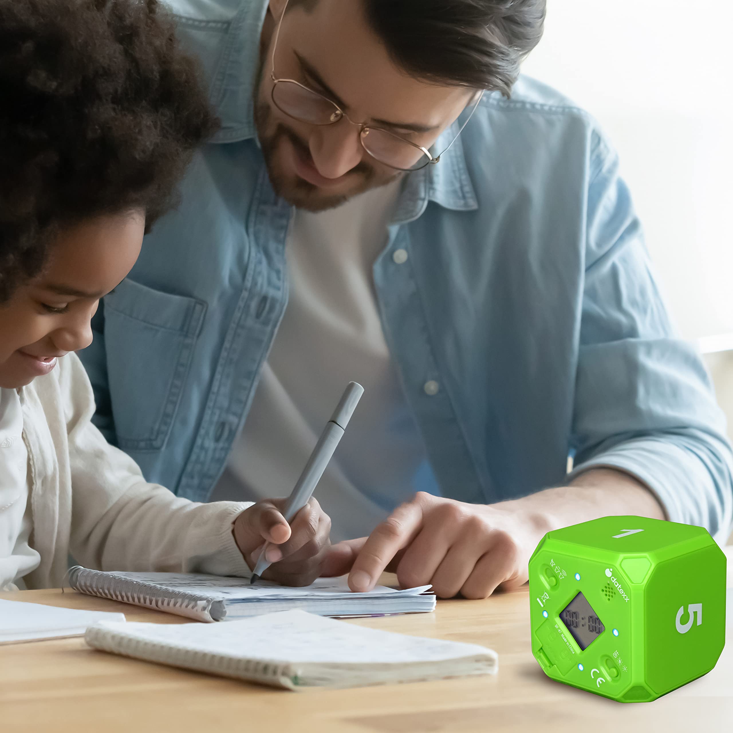 TimeCube Plus Preset Timer with Silent LED Alarm - 1,5,10,15 Minute Countdown Clock for Classroom, Office, Kitchen & Homeschool | Green Digital Timer for Kids & Adults | Perfect for Cooking, Studying & Productivity Tasks