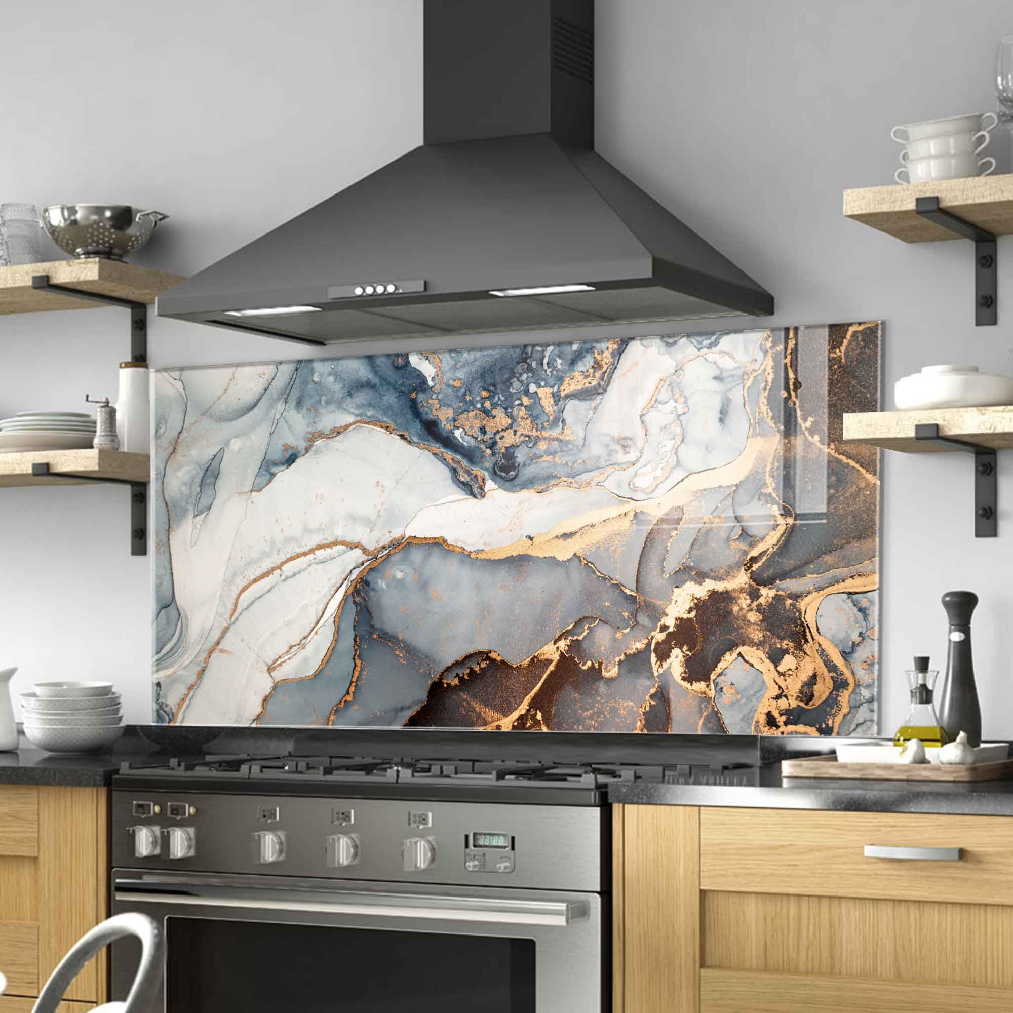 Premium Tempered Glass Kitchen Backsplash - 30x20