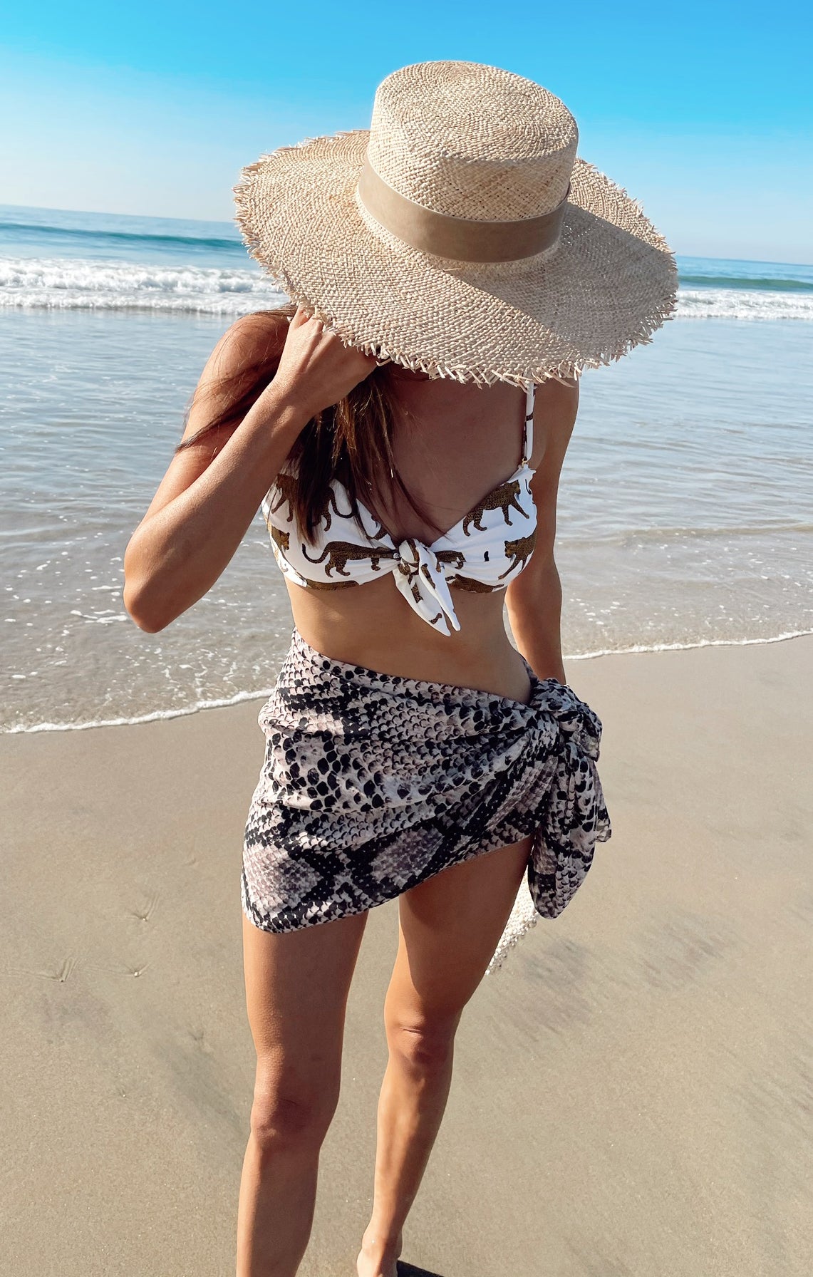 Kiran Sarong - Exotic Snake Print Wrap for Beach, Pool, and Summer Fashion | Boho Chic Cover-Up for Women