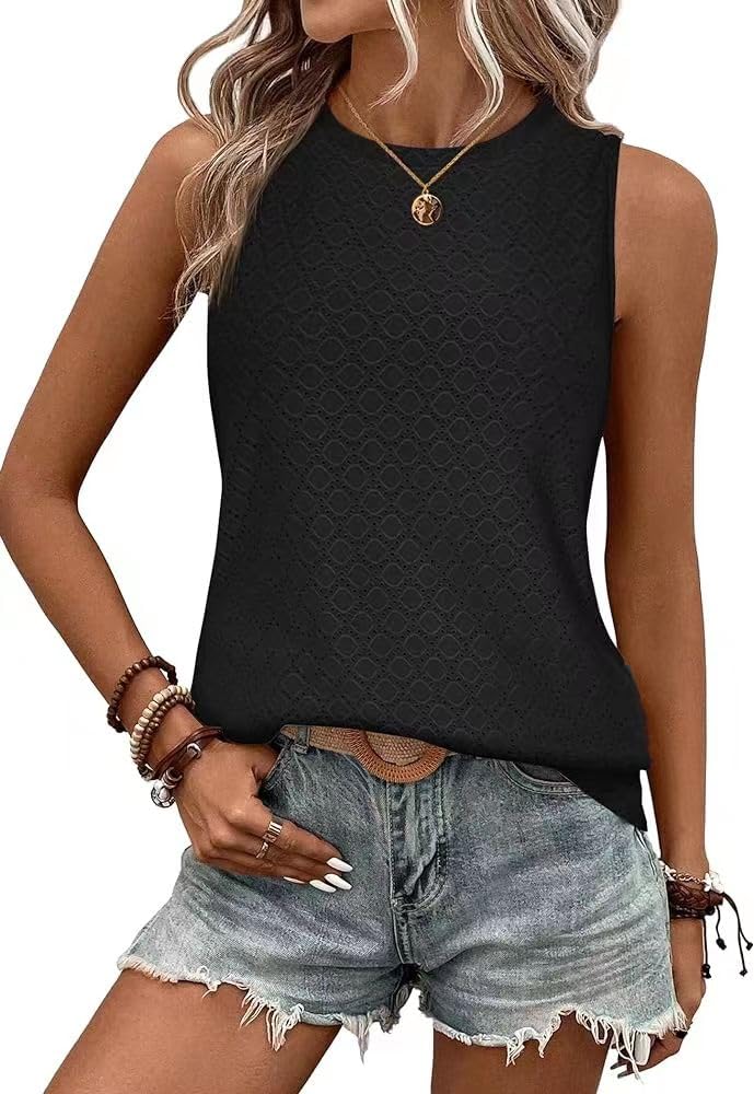 Trendy Women's Sleeveless Blouses - Summer Casual & Office Work Tops - Breathable Comfort for Hot Weather, Business Meetings & Weekend Outings