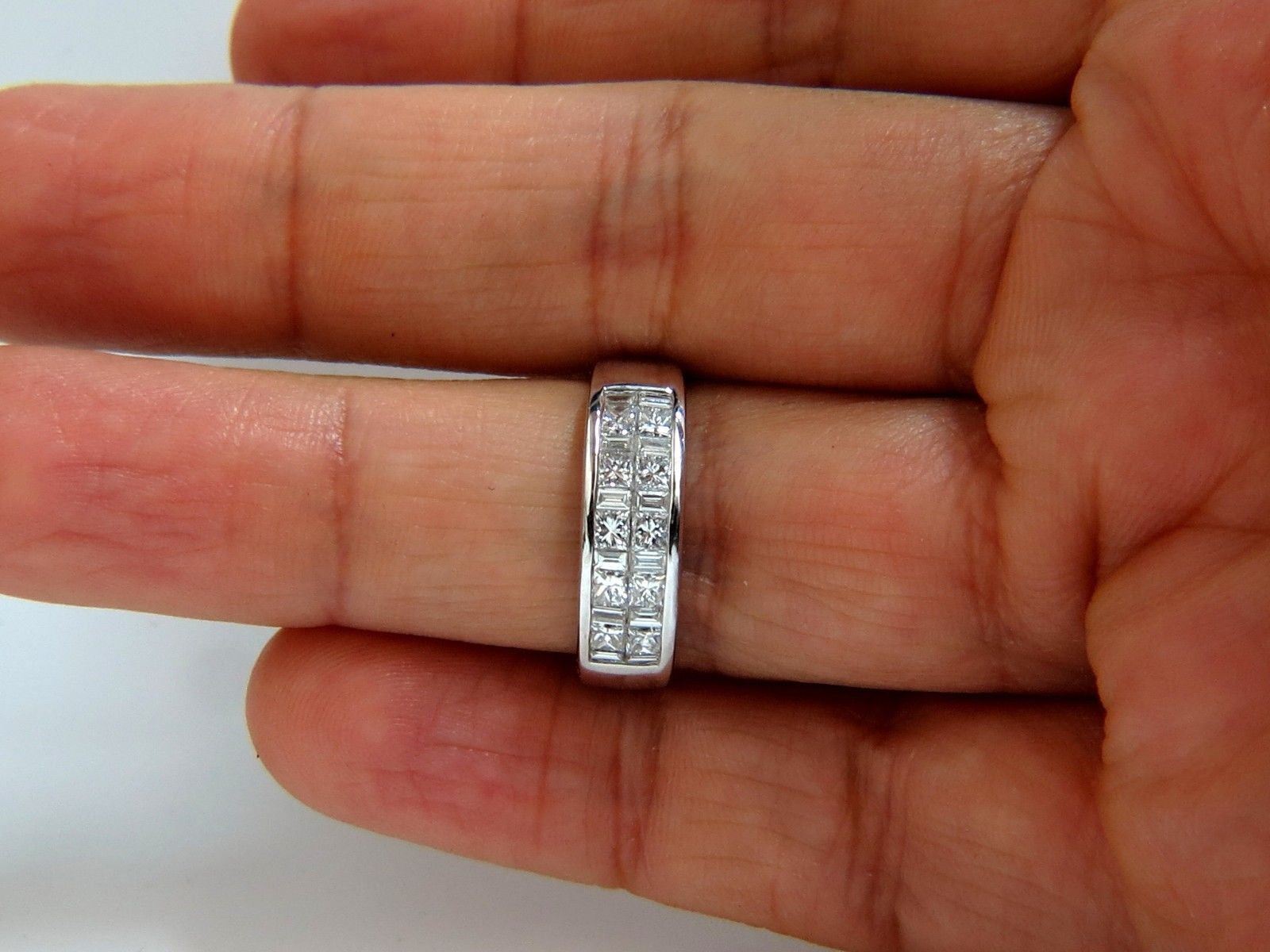 2.00CT Platinum Diamond Band Ring - G/VS Baguette & Princess Channel Brilliant Cut for Women - Perfect for Engagement, Wedding, Anniversary & Special Occasions