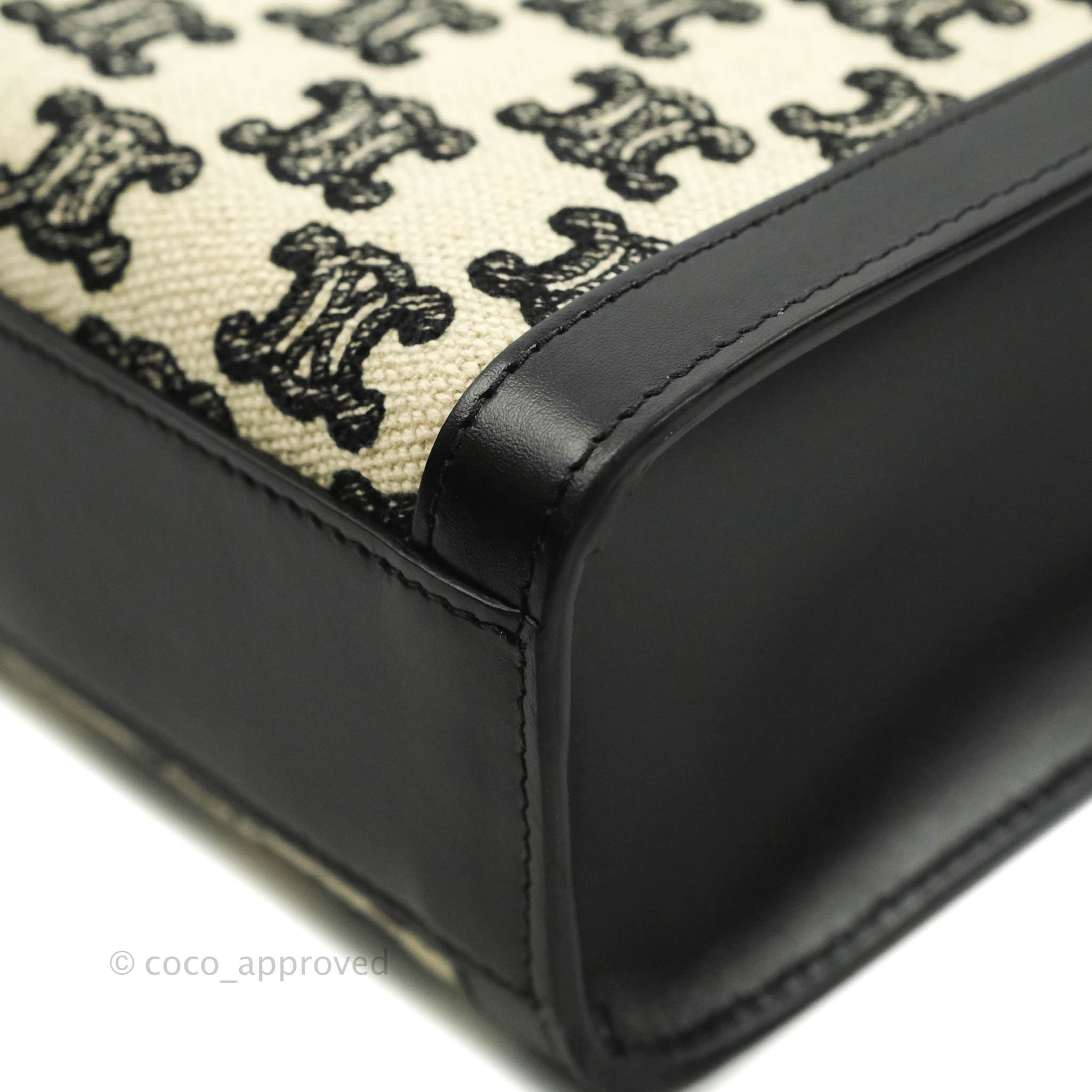 Celine Small Cabas Vertical Tote Bag with Triomphe Embroidery in Black Textile - Perfect for Work, Travel & Everyday Luxury Fashion Accessory