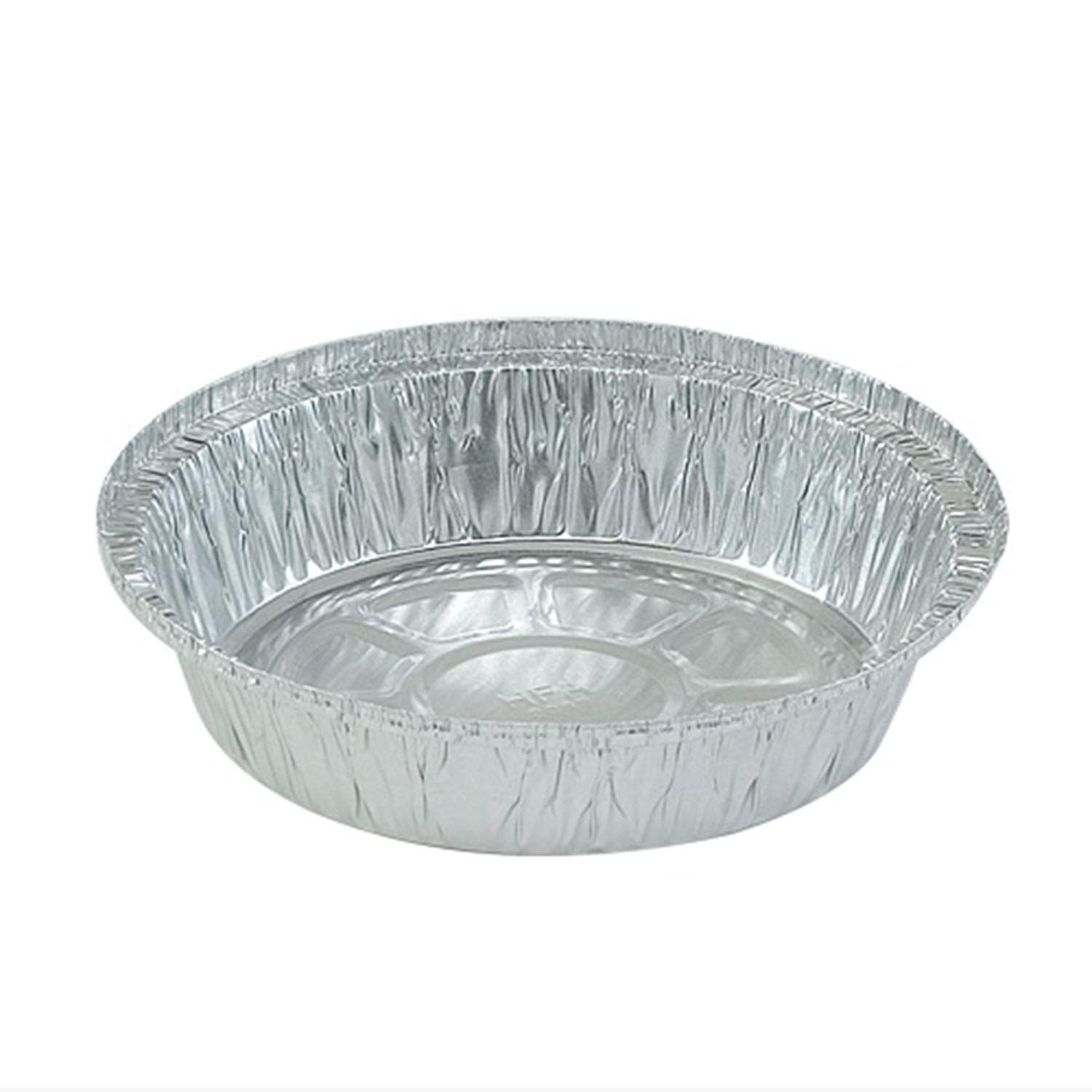 TigerChef 7-Inch Round Aluminum Foil Pans (100-Pack) - Oven & Freezer Safe Disposable Pans for Baking, Cooking, Food Storage, Meal Prep & Takeout - Perfect for Parties, BBQs, Leftovers & Bulk Cooking
