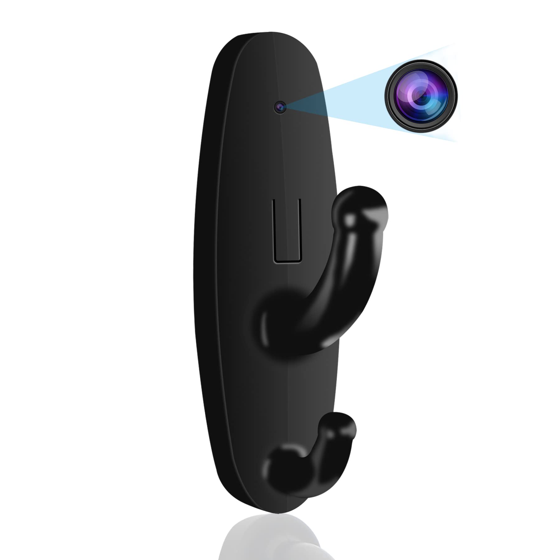 Jiyibidi Mini Security Camera - 1080P HD Coat Hook Spy Cam, Small Hidden Nanny Cam for Home & Office Surveillance - Black | Perfect for Monitoring Kids, Pets, and Home Security