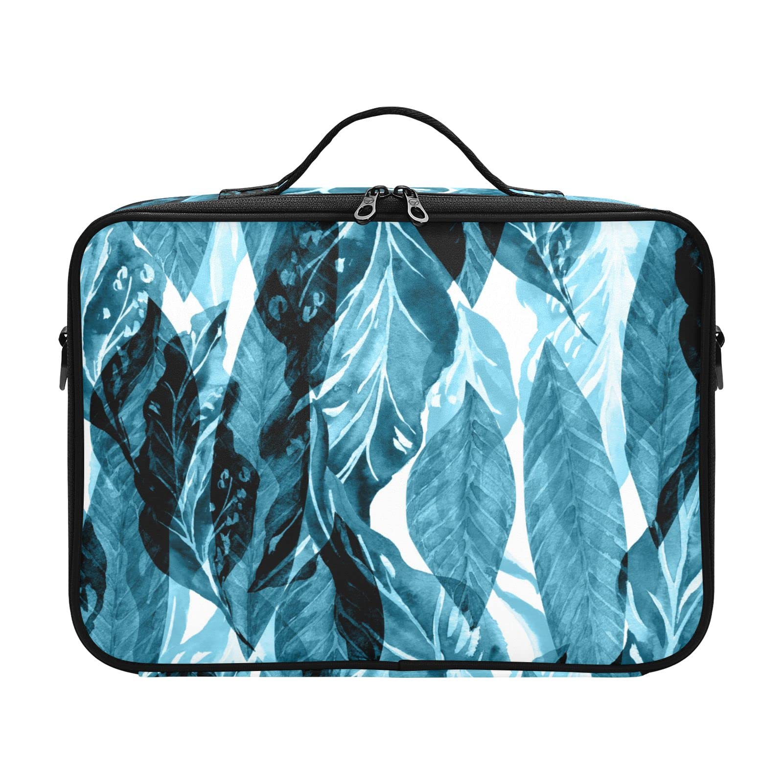 GAIREG Blue Easter Themed Large Makeup Case with Adjustable Dividers - Cosmetic & Toiletry Organizer Bag for Travel, Home Storage (Jungle Forest Design) - Perfect for Easter Gifts, Travel Essentials & Beauty Storage Organization