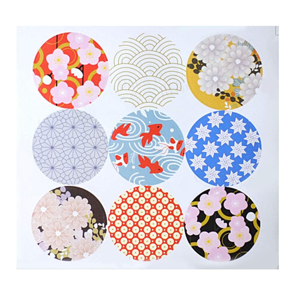 Milisten Japanese Style Round Decorative Stickers - Scrapbooking, Packaging, Crafts, Handmade Letters & Envelopes - Vintage Japan Decor Adhesive Labels for DIY Projects & Gift Wrapping