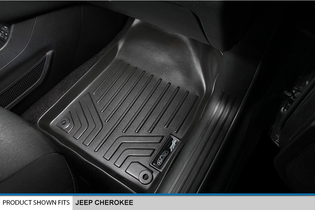 MAXLINER Custom Fit Floor Mats & Cargo Liner Set for 2014-2022 Jeep Cherokee - All Weather Protection, Black Interior Accessories - Perfect for Off-Roading, Daily Commute & Family Road Trips