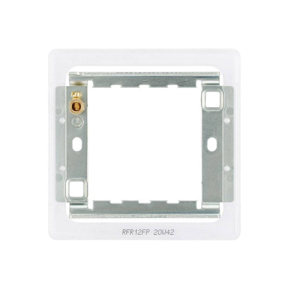 BG Screwless Flat Plate 1/2 Gang Grid Frame RFR12FP - Durable Electrical Wall Plate for Home & Office Wiring - Perfect for Living Rooms, Bedrooms & Commercial Spaces