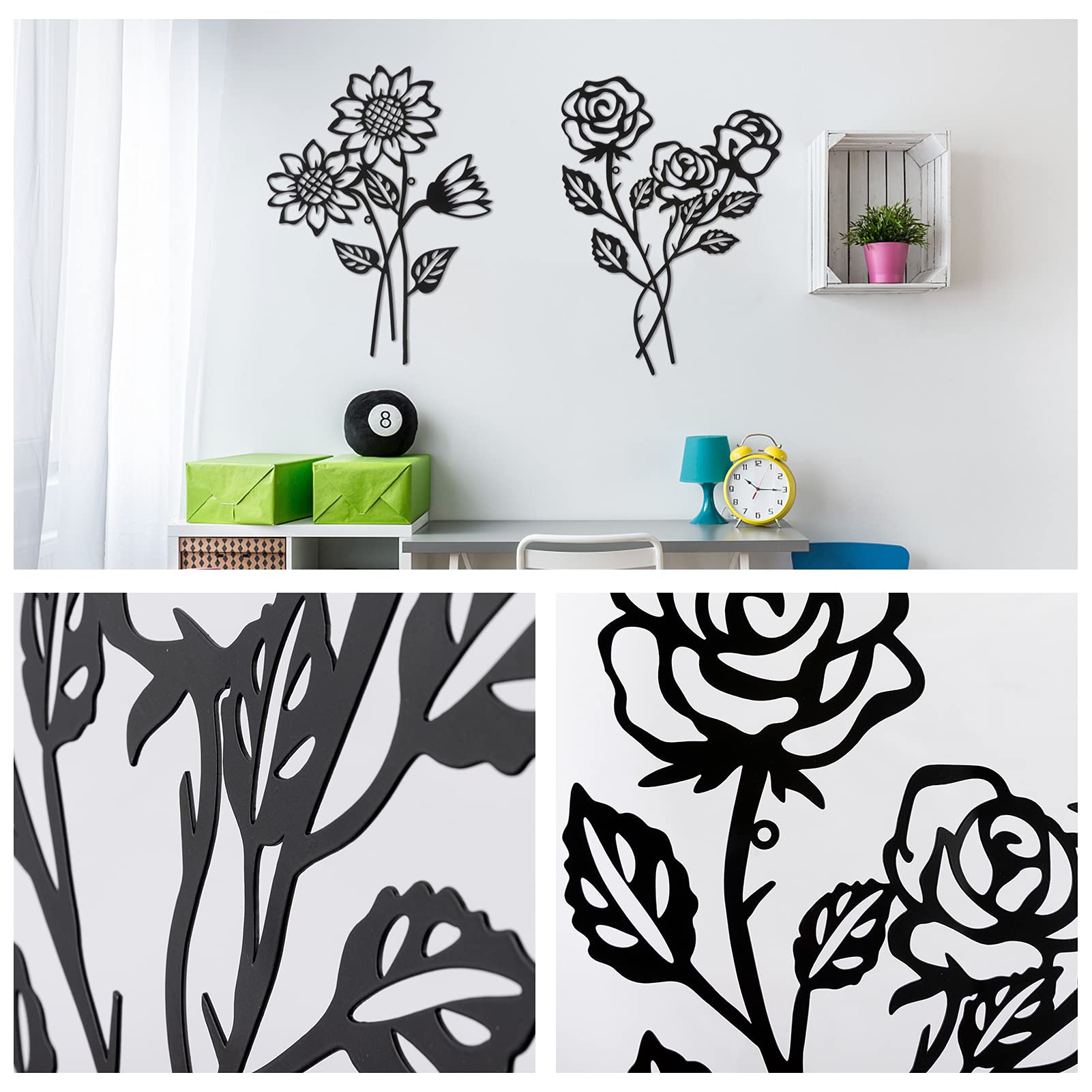 Biggun 2-Pack Metal Flower Wall Art - 16