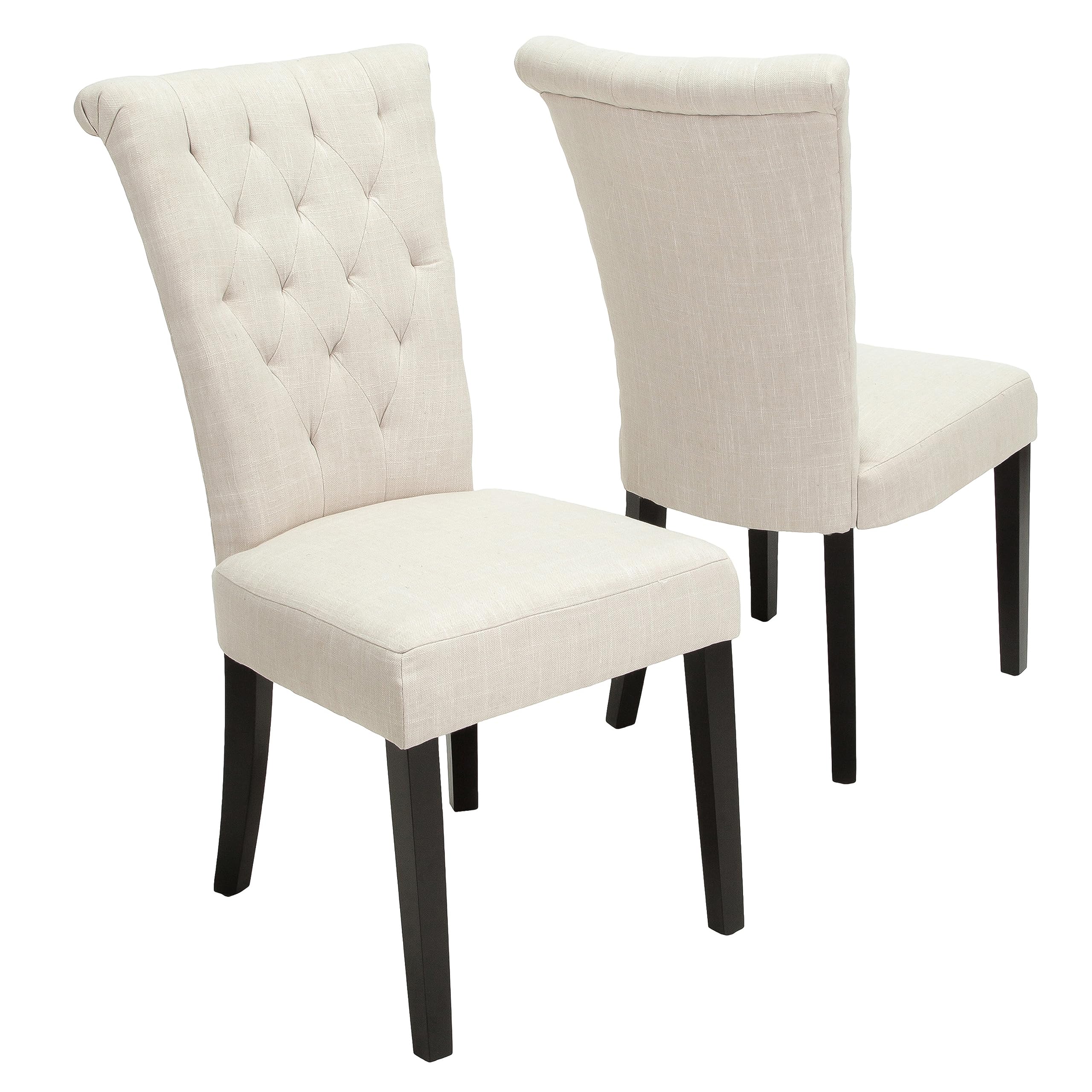 Christopher Knight Home Venetian Dining Chairs Set of 2, Light Beige Upholstered Side Chairs - Perfect for Kitchen, Dining Room, and Breakfast Nook