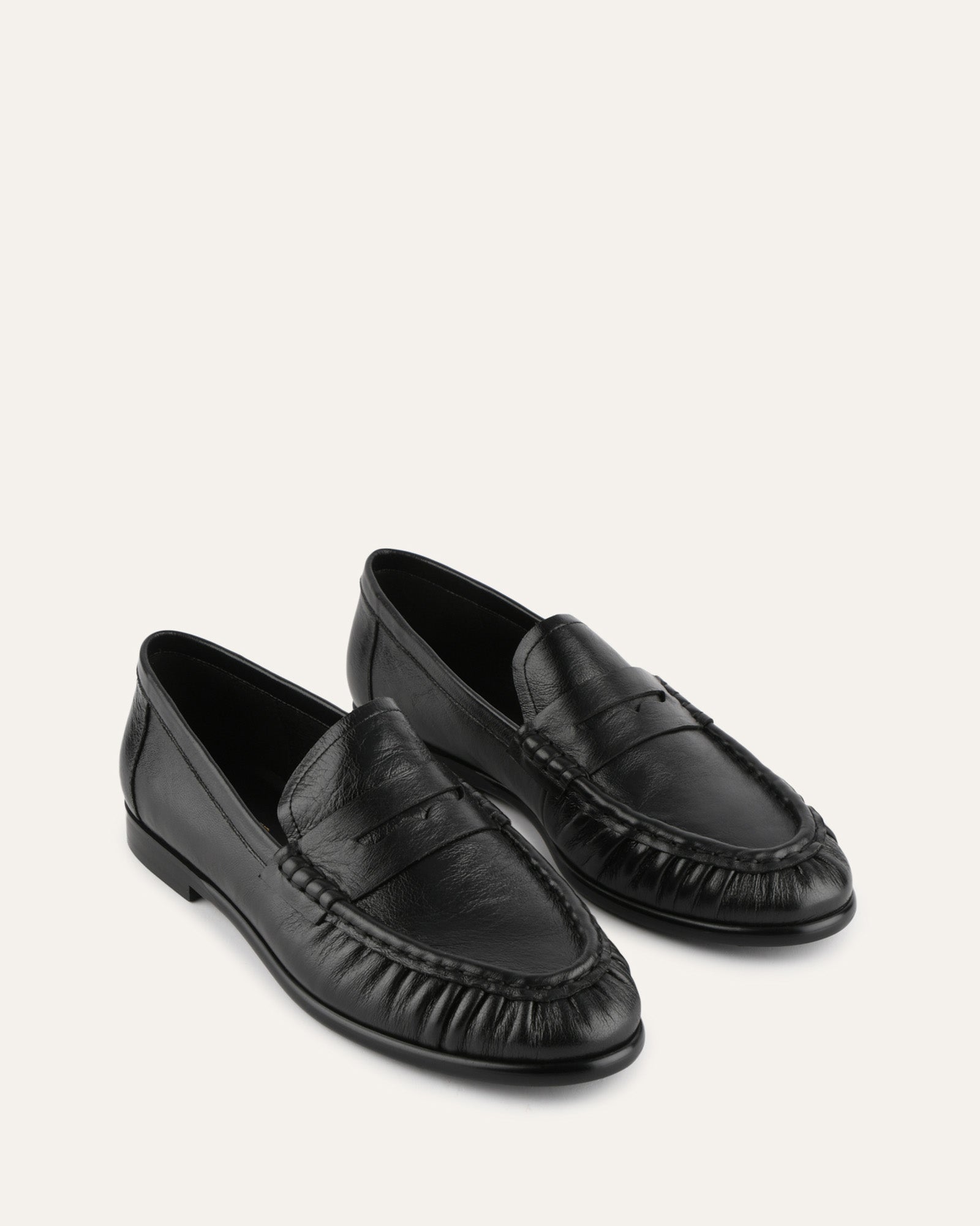 Premium Black Leather Myrtle Loafers for Men & Women - Comfortable Slip-On Shoes for Business, Casual & Travel - Stylish & Durable Footwear
