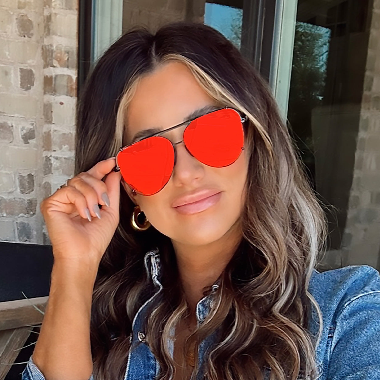 Tangle Free Mirrored Red Aviator Sunglasses for Women - Polarized UV Protection - Fashionable Retro Style for Driving, Beach & Outdoor Activities