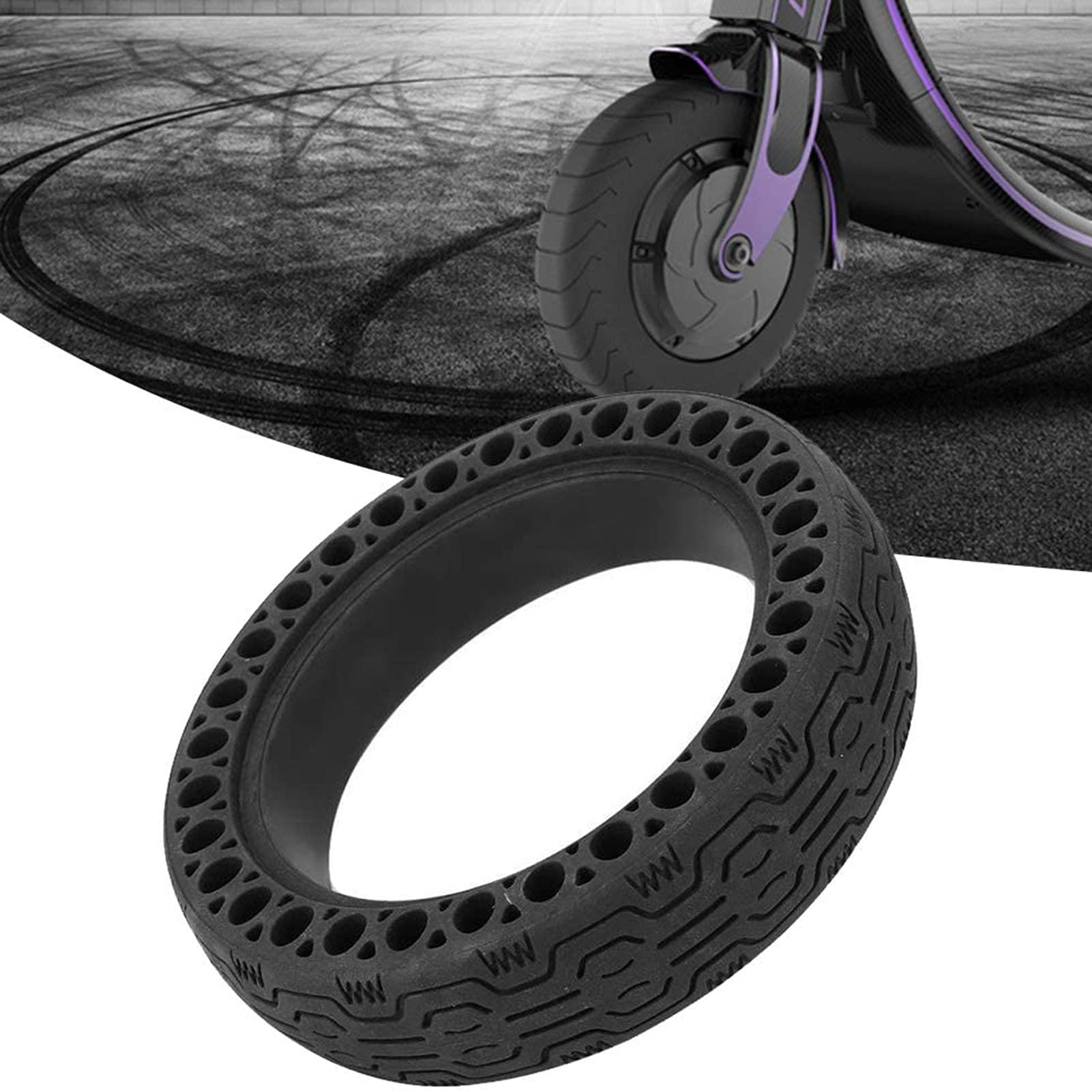 JYCCH 8x2.0 Inch Electric Scooter Replacement Wheel - TPS Damping Solid Tire with Strong Grip, Anti-Explosion Front/Rear Tire for Enhanced Safety | Perfect for Commuting, Urban Travel & Last-Mile Transportation (Black)