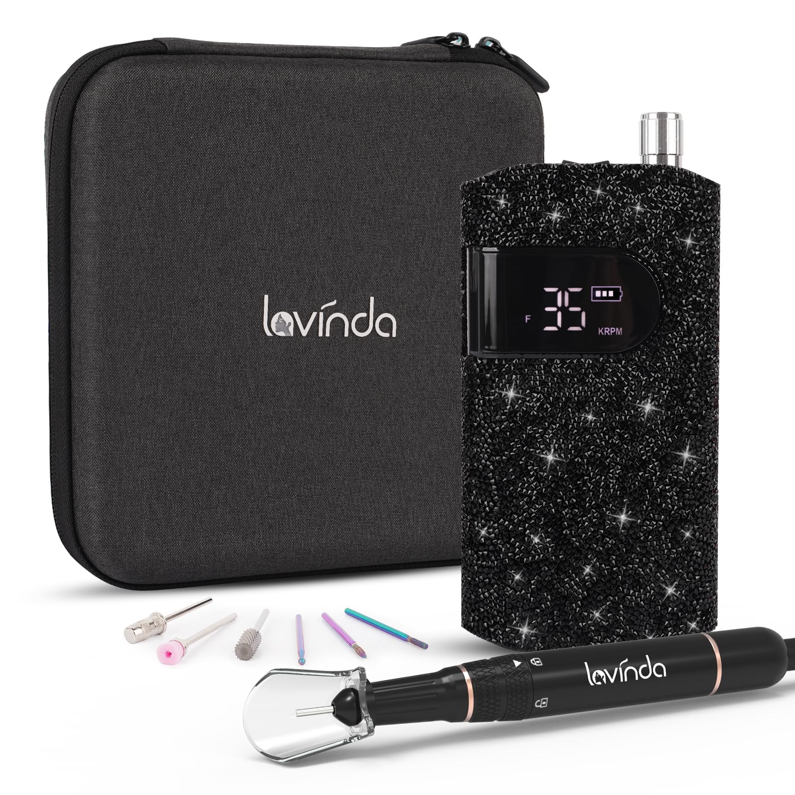 **Lavinda Professional Electric Nail Drill Kit - 54W Rechargeable Nail Dryer & UV Lamp for Acrylic & Gel Nails - Perfect for Salon, Home Manicure & DIY Nail Art**