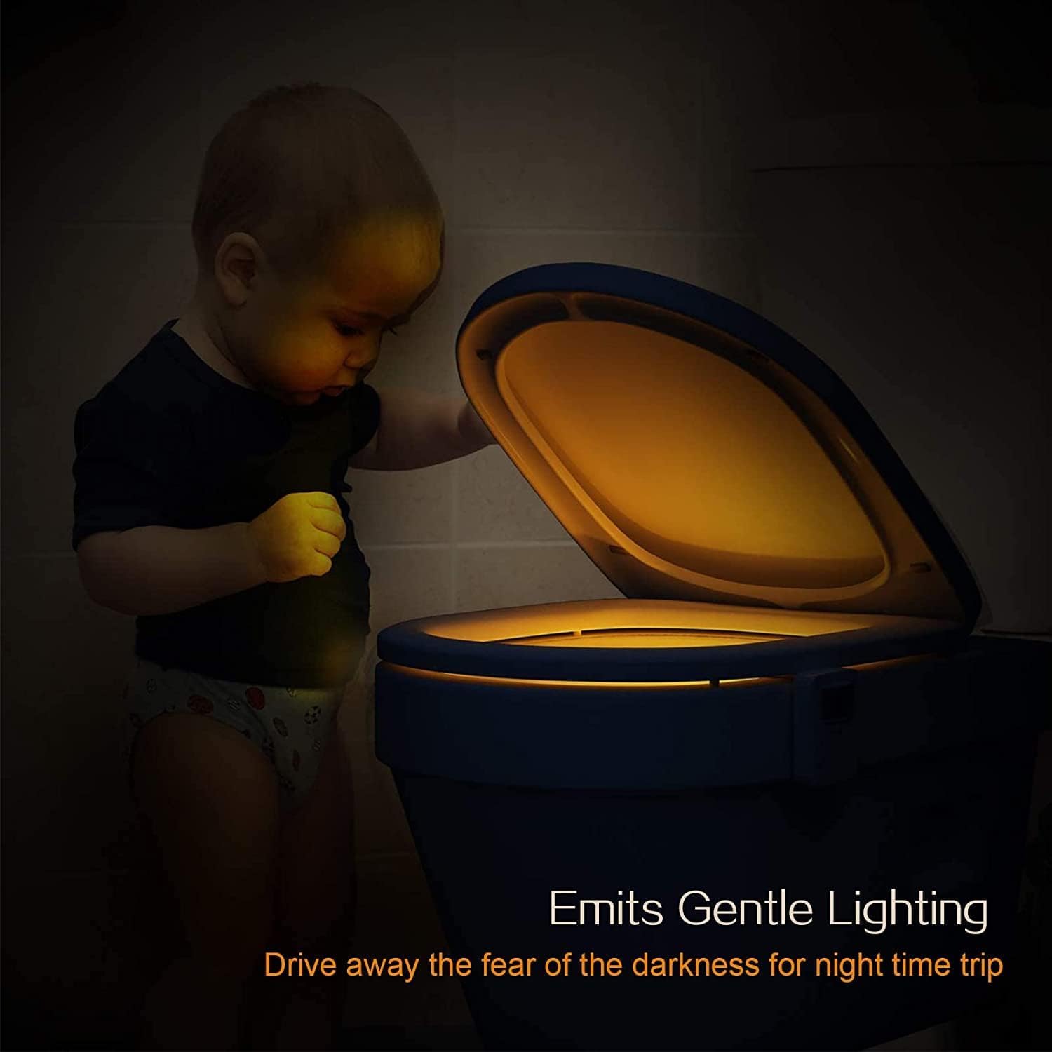 Chunace Rechargeable Motion Sensor LED Toilet Night Light - Auto On/Off Bathroom Nightlight for Kids & Adults, Waterproof Toilet Bowl Light for Safe Night Use, Perfect Gift & Home Decor Accessory (Ideal for Bedrooms, Hallways & Baby Nurseries)