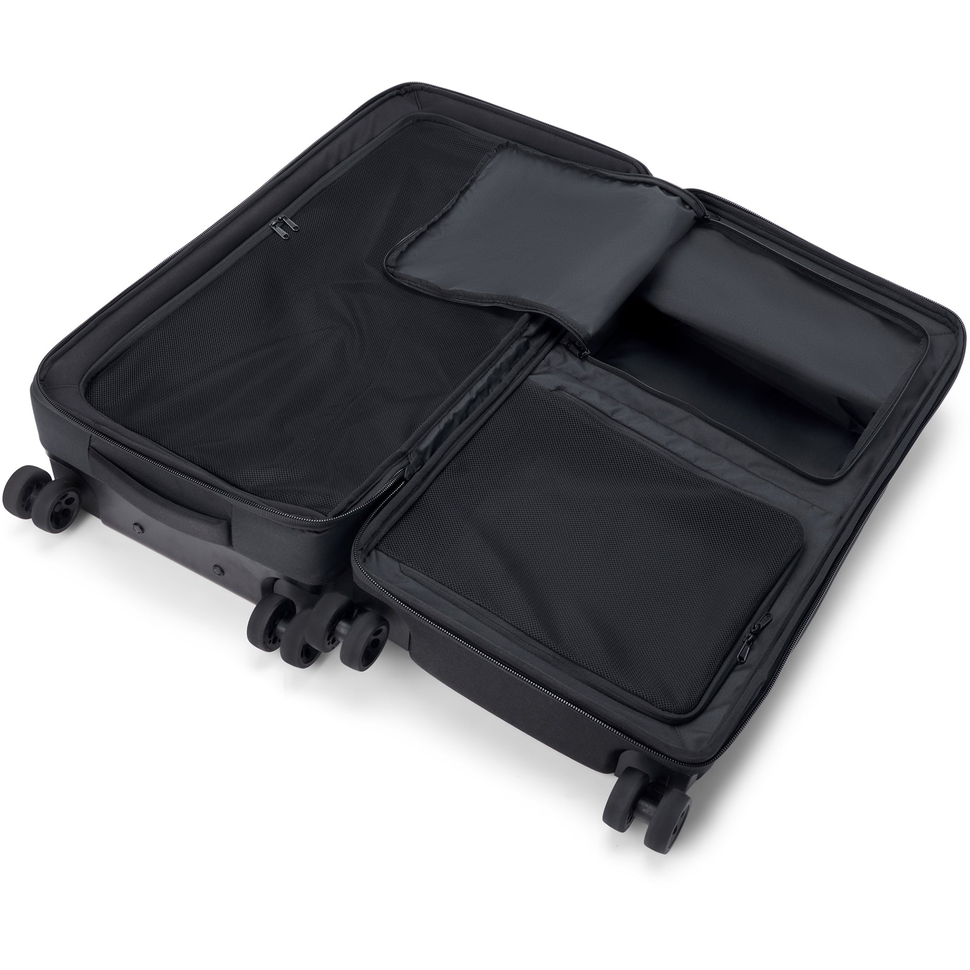 87L Black Split 4 Wheel Rolling Luggage - Durable Spinner Suitcase for Travel, Business Trips & Airplane Carry-On