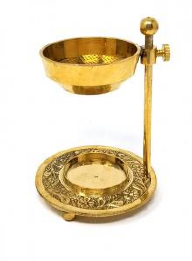 Premium Brass Resin Burner - Elegant Aromatherapy Essential Oil Diffuser for Home, Office & Spa Relaxation | Perfect for Meditation, Yoga & Stress Relief