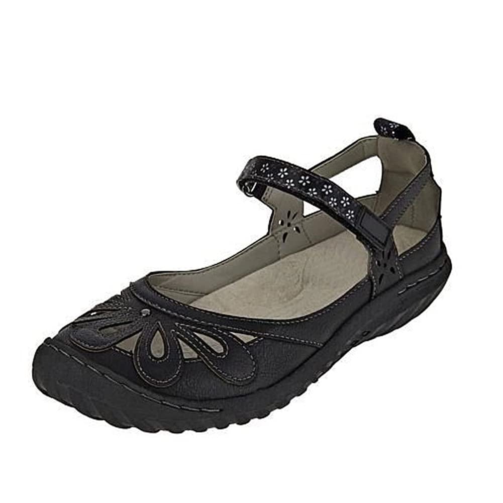**YIBLBOX Women's Comfortable Cutout Hook and Loop Sandals - Vintage Leather Summer Sandals for Walking, Beach & Casual Outfits**