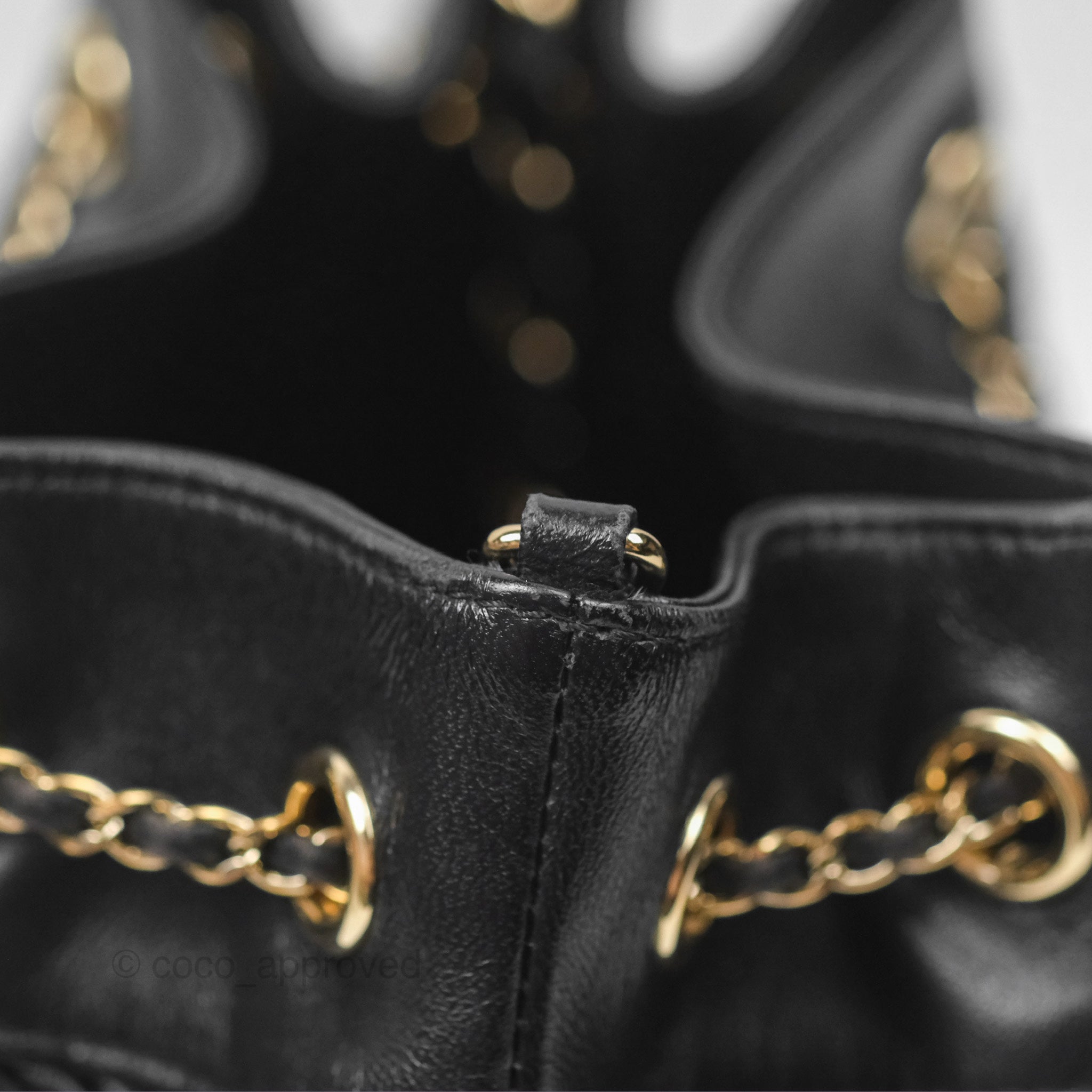 Chanel CC Chain Drawstring Bucket Bag Chevron Black Lambskin Gold Hardware - Luxury Crossbody Shoulder Bag for Women, Perfect for Parties, Date Nights & Special Occasions