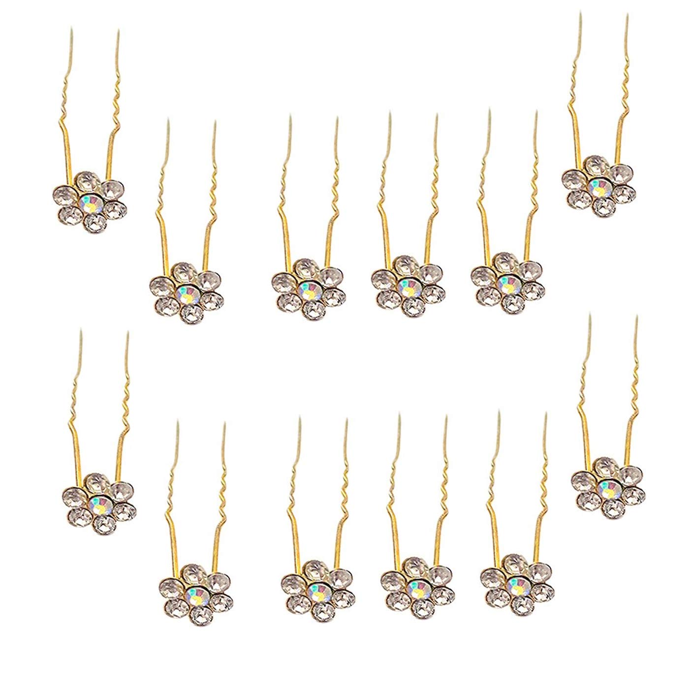 Elegant Juda Pins for Bun Decoration - 12Pcs Golden Hair Pins Set for Women and Girls - Perfect for Weddings, Parties and Special Occasions - 15 Grams Pack of 1