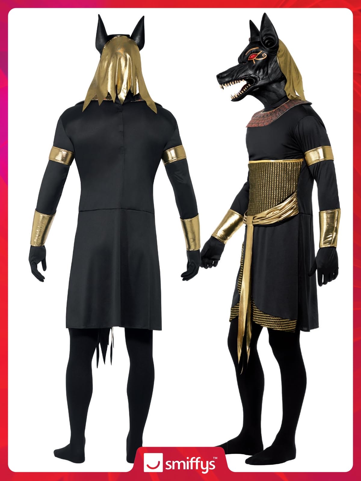 Smiffys Men's Anubis the Jackal Costume - Egyptian God Halloween Outfit for Cosplay & Theme Parties