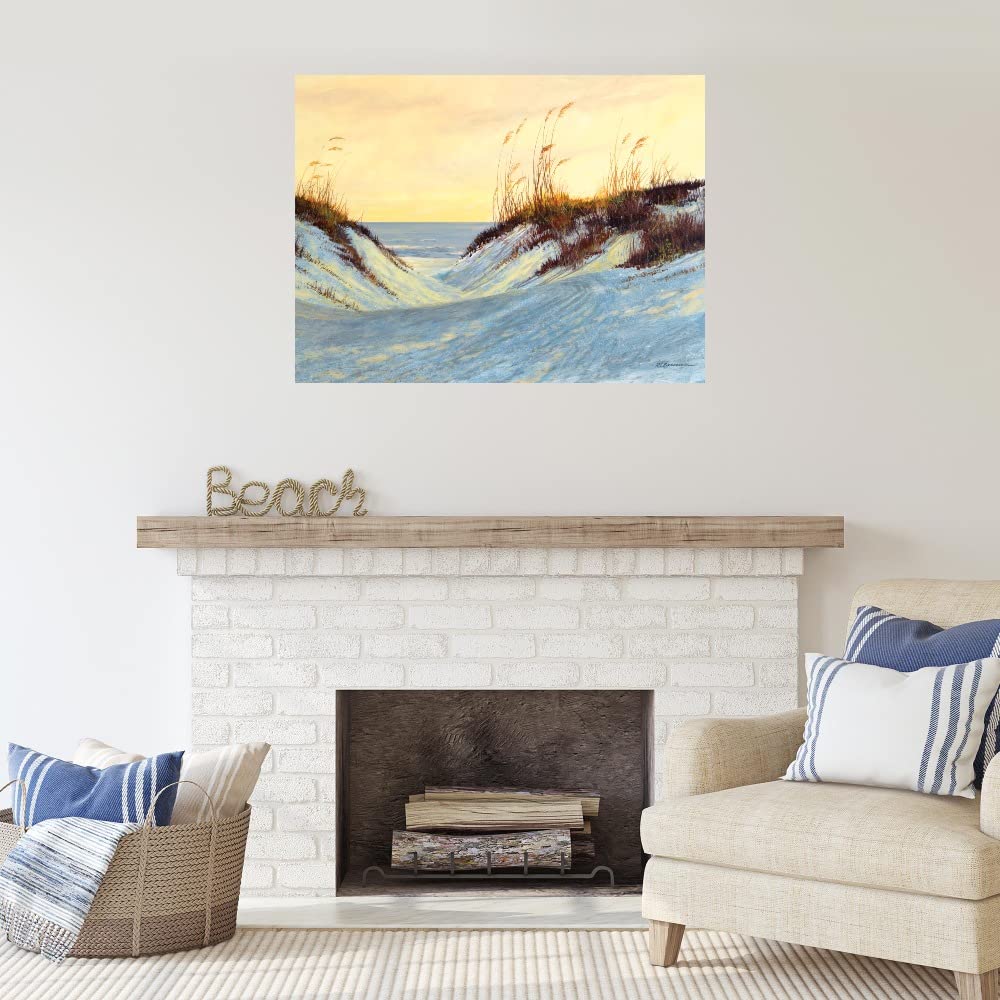 Roger Bansemer Dune Blush Fine Art Canvas Wall Decor - 32x24 Inches Ready to Hang Painting for Living Room, Bedroom, Bathroom, Kitchen, Office, Bar & Dining Room - Coastal & Boho Home Decor