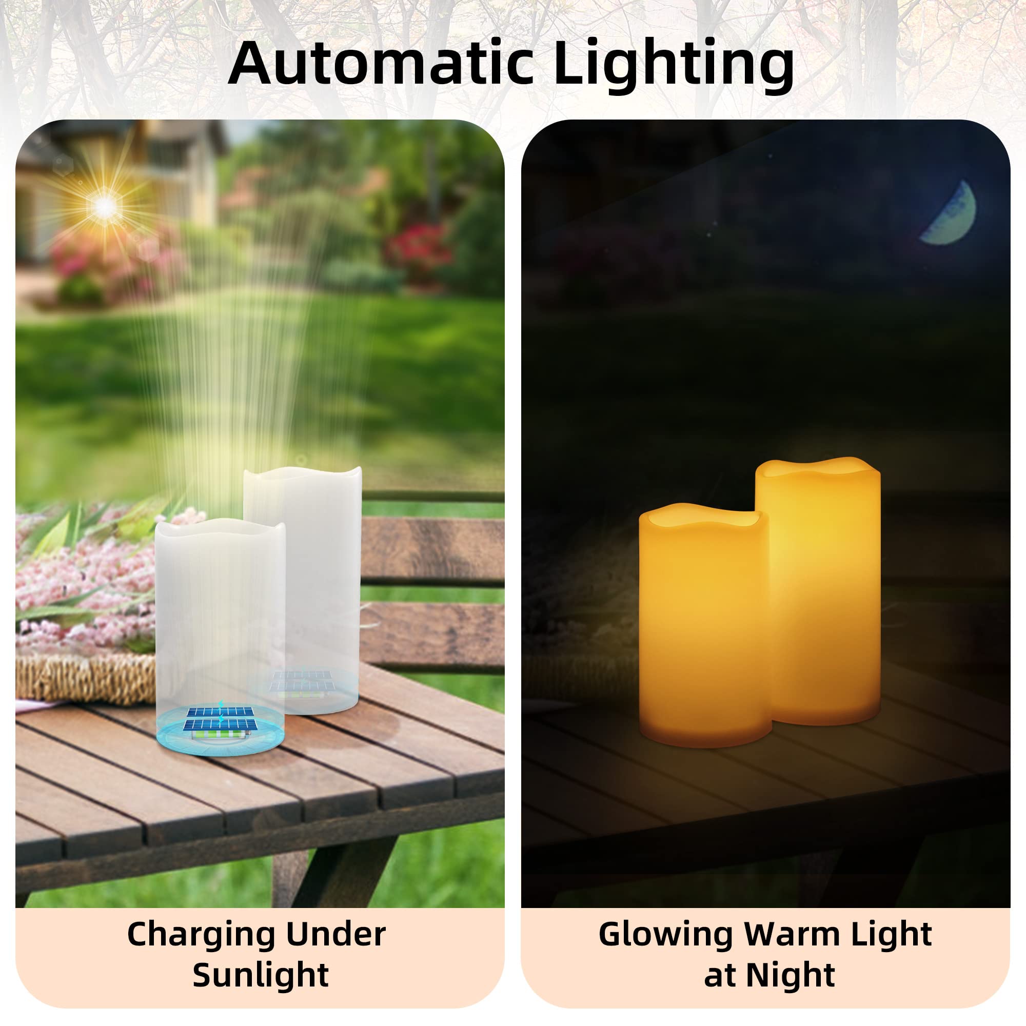 Solar Powered LED Candles Outdoor Waterproof - 3