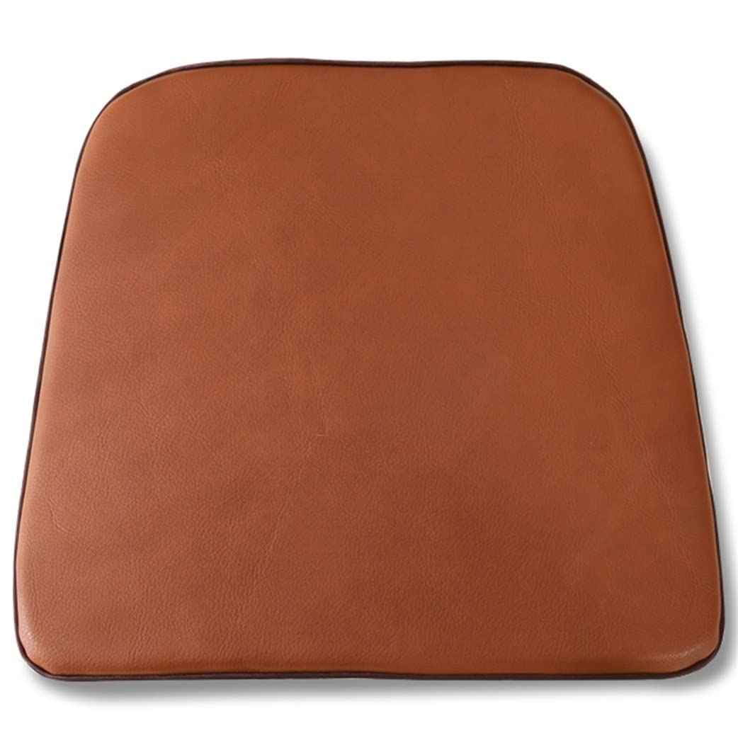 Premium Leather Dining Chair Cushions - 1/2/4 Pack Waterproof U-Shaped Kitchen Chair Pads with Non-Skid Rubber Backing, 43x46cm (Brown) - Comfortable Seat Cushions for Dining Chairs, Kitchen, Restaurant & Home Decor