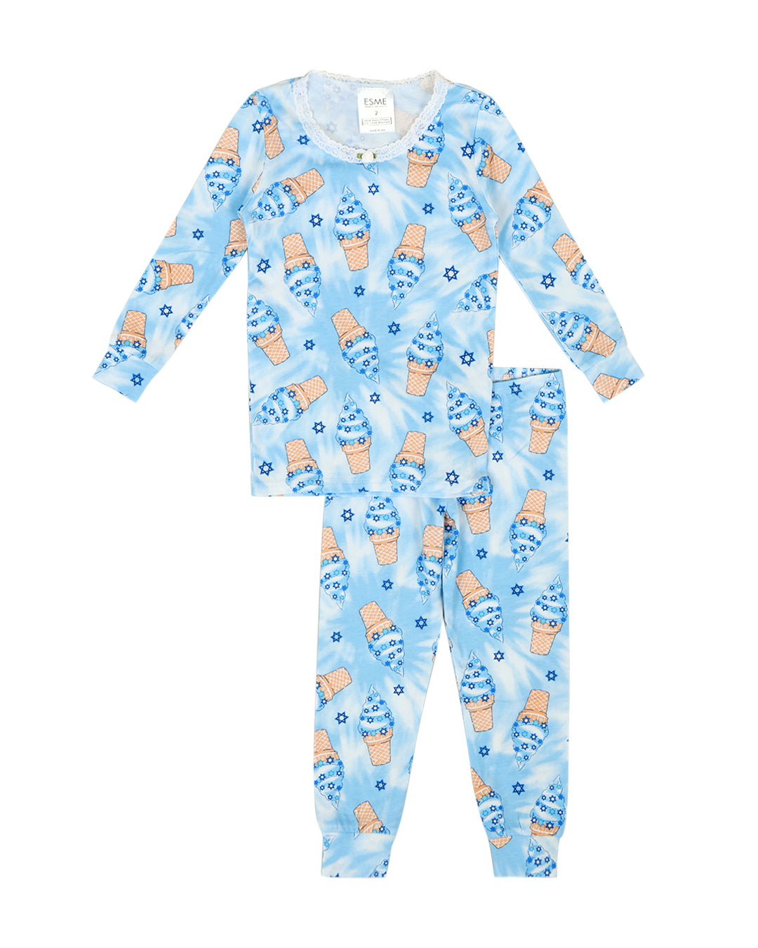Hanukkah Swirl Pajama Set for Girls - Soft & Comfortable Holiday Sleepwear for Hanukkah Celebrations & Cozy Winter Nights