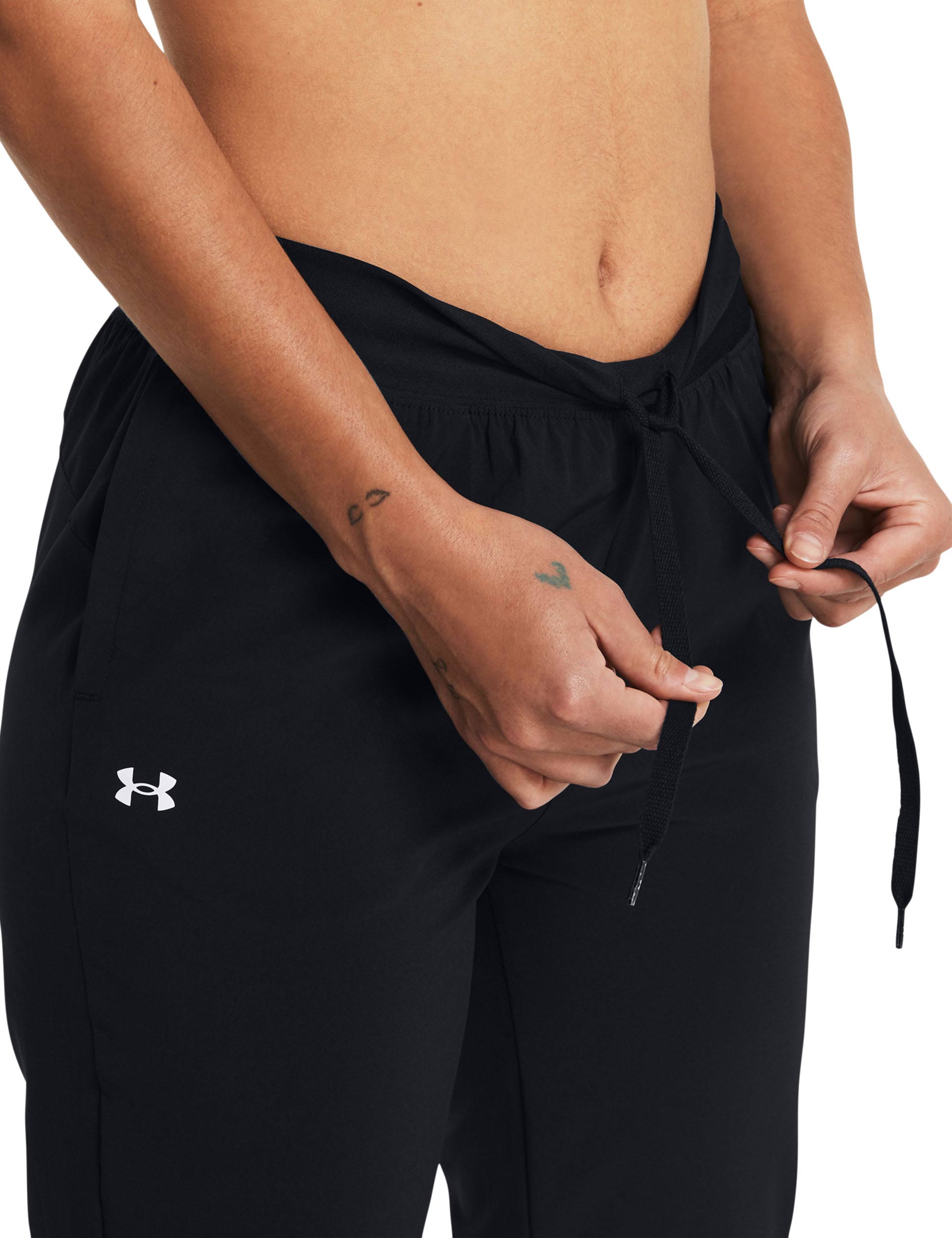 Rival High Rise Woven Pants for Women - Black & White Slim Fit Trousers | Casual Office Wear & Weekend Outfits
