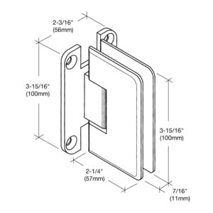 CRL Brushed Bronze Wall Mount Hinge C0L037BBRZ - Cologne 037 Series for Cabinet Doors, Closet Doors & Room Dividers - Durable Hardware for Home & Office Use